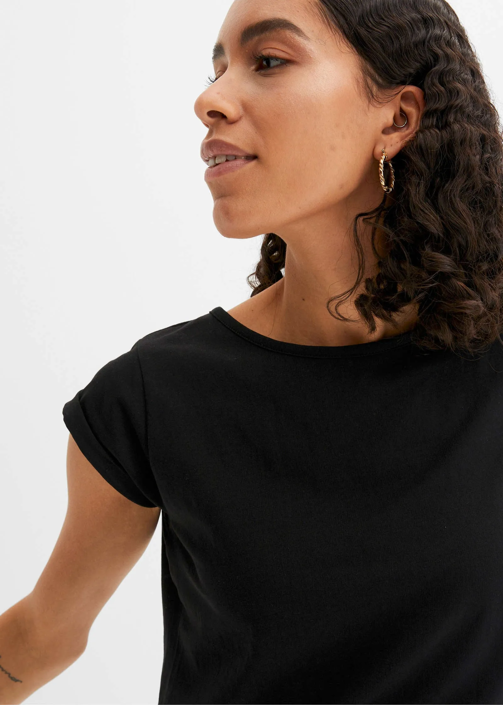 Short Sleeve Boxy Top - Black sold by VENUS product image thumbnail 4