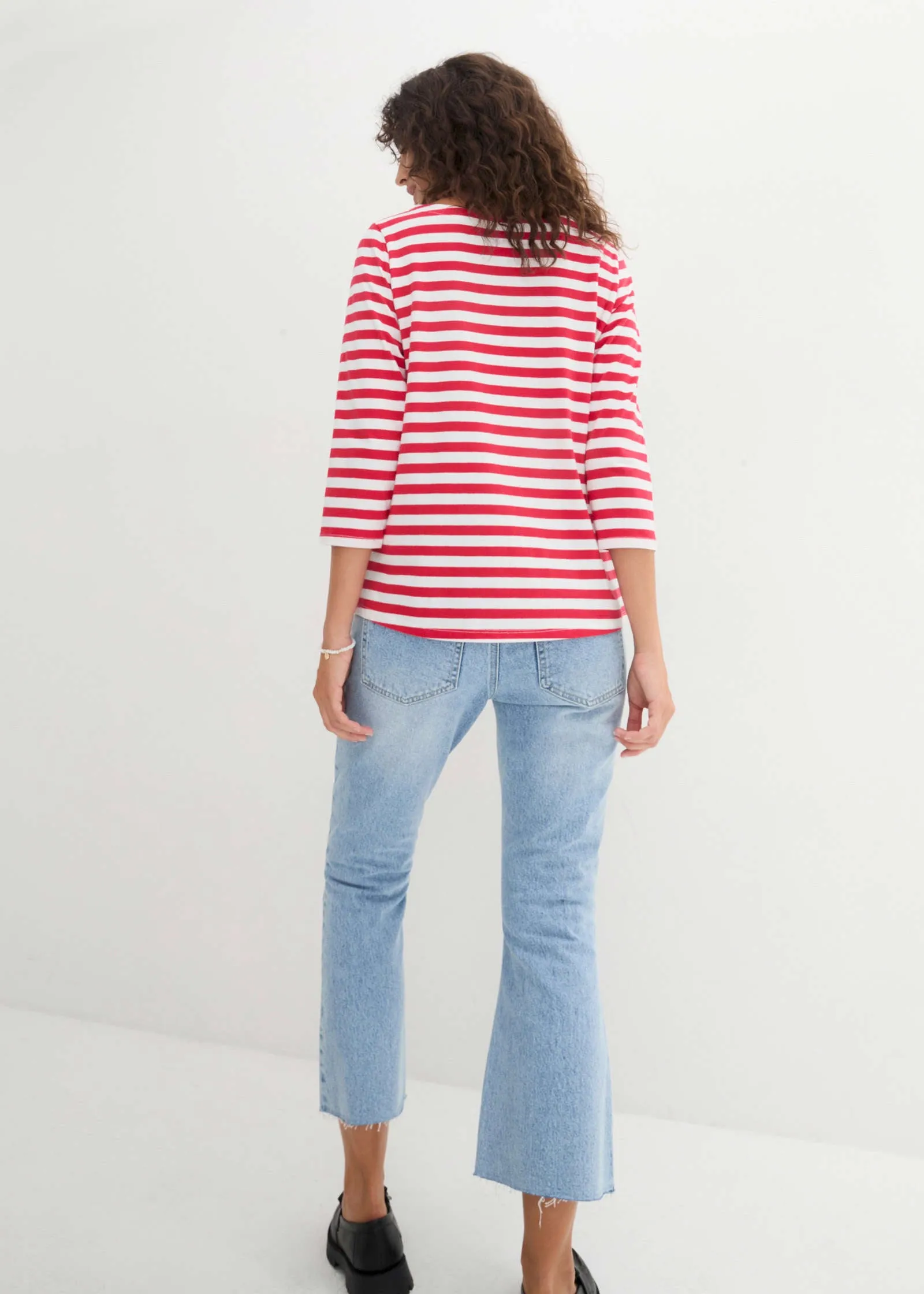 Boat Neck Striped Top - Red & White Stripe sold by VENUS product image thumbnail 3