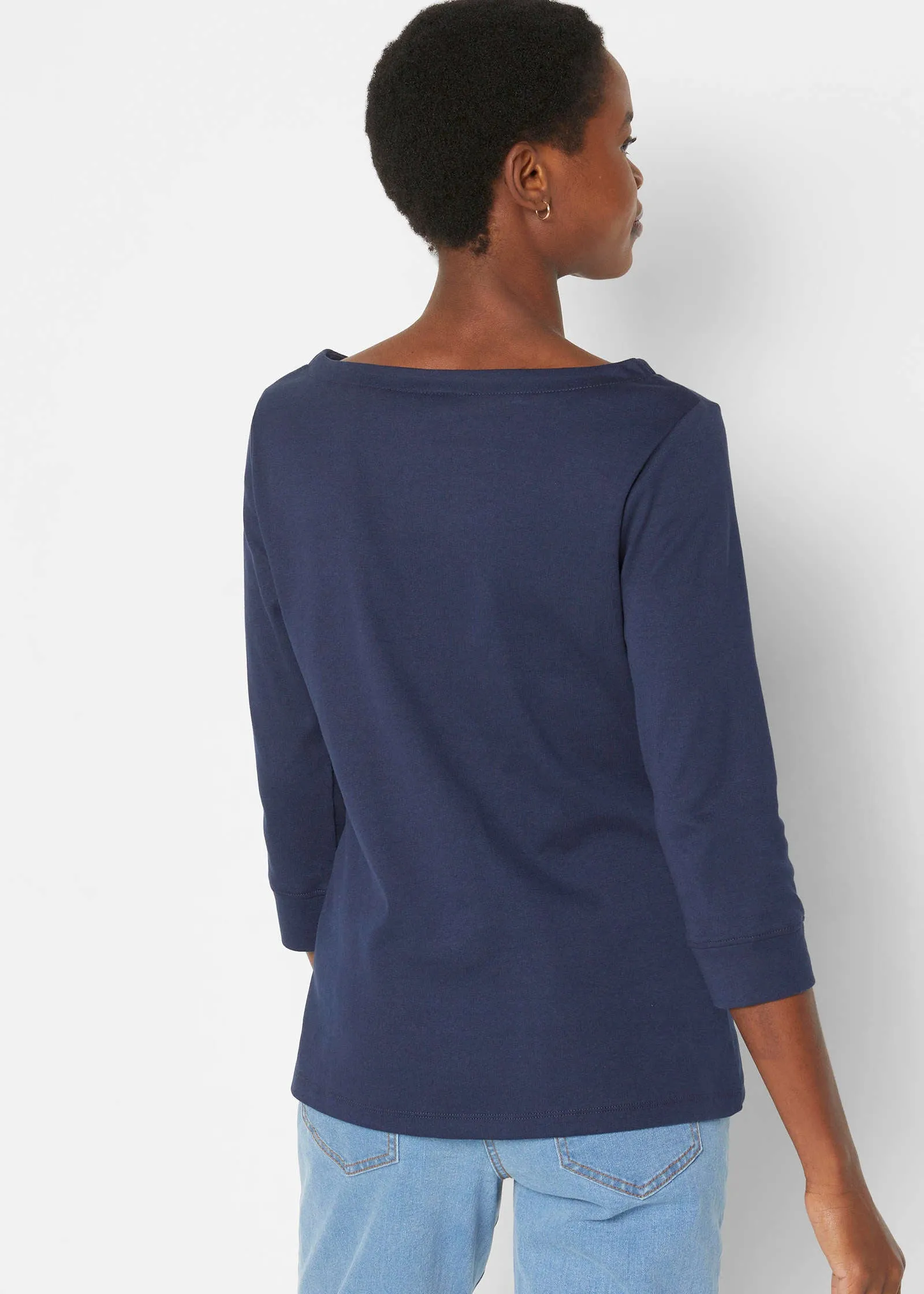 Boat Neck Top - Dark Blue sold by VENUS product image thumbnail 3