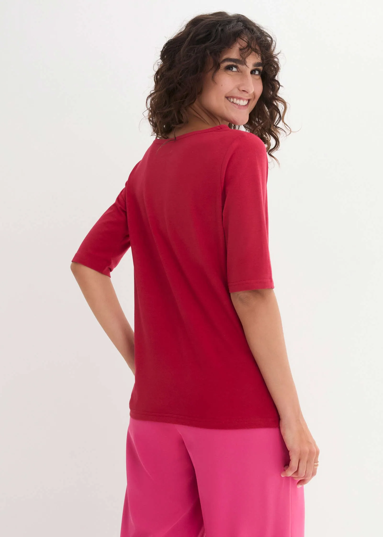 Boat Neck Short Sleeve Top - Red sold by VENUS product image thumbnail 3