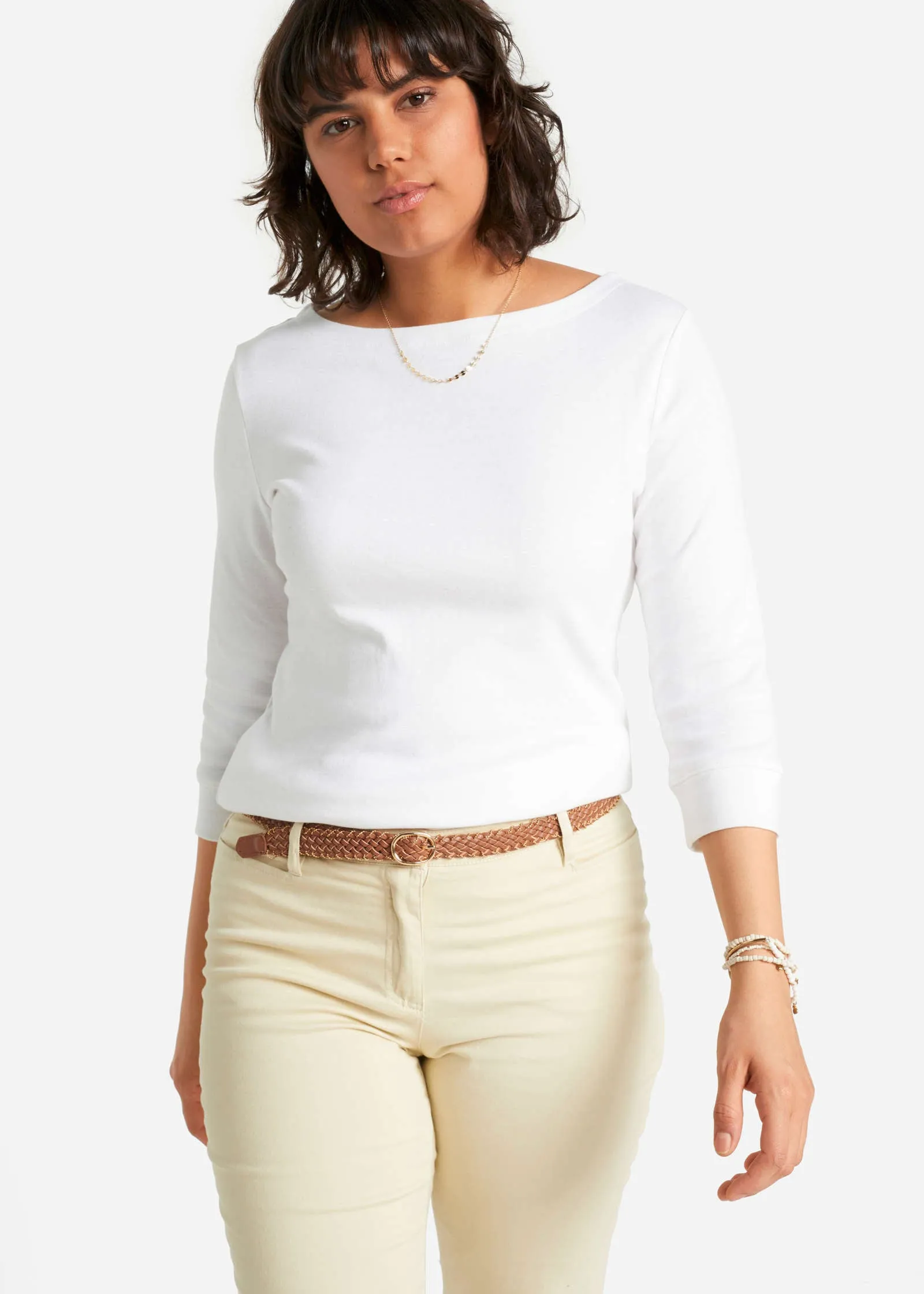 Boat Neck Top - White sold by VENUS