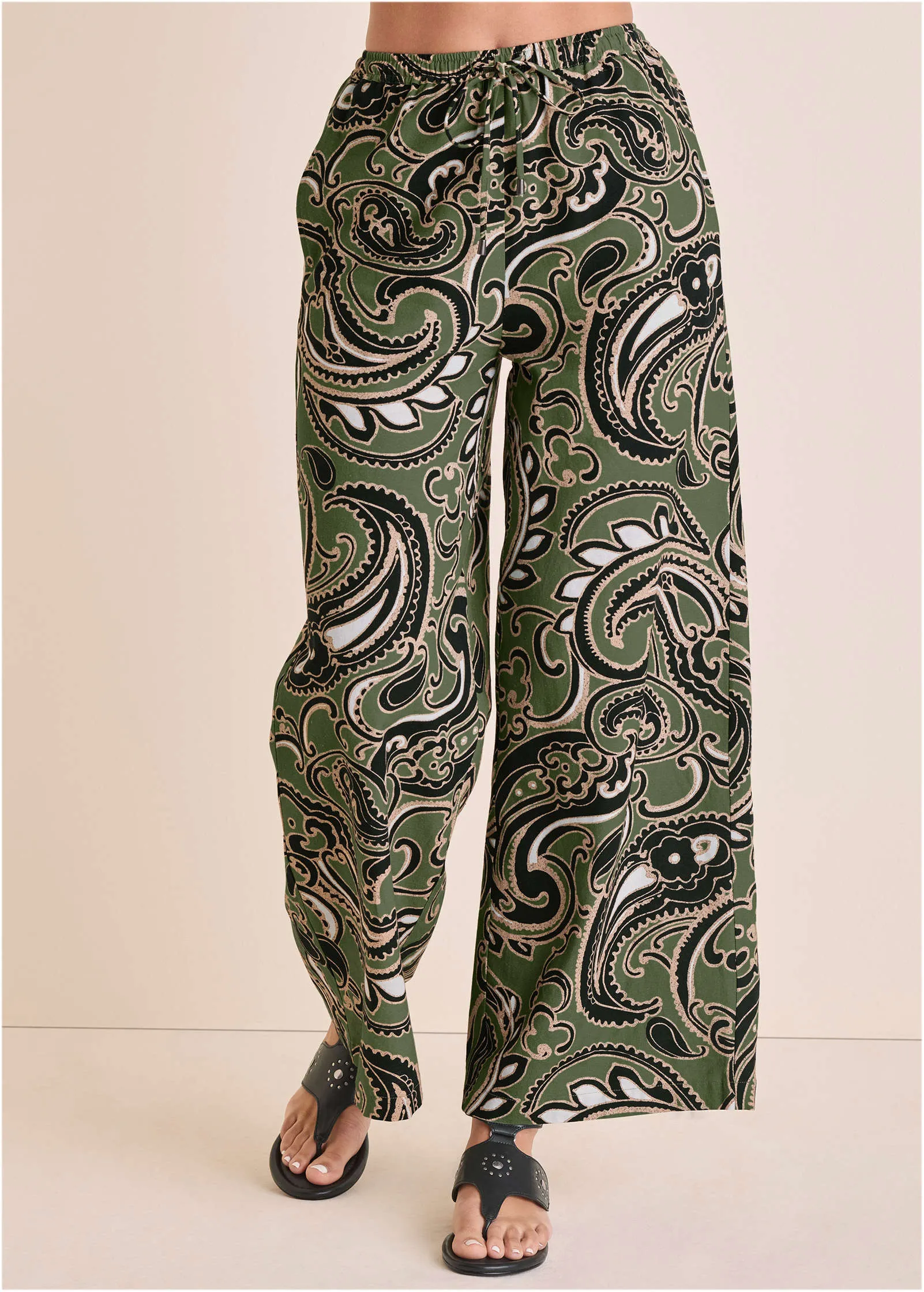 Linen Wide Leg Pant - Large Splendid Paisley sold by VENUS