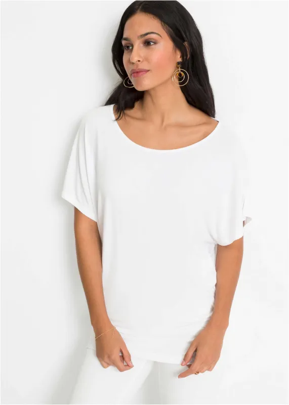 Lace Back Top - White sold by VENUS