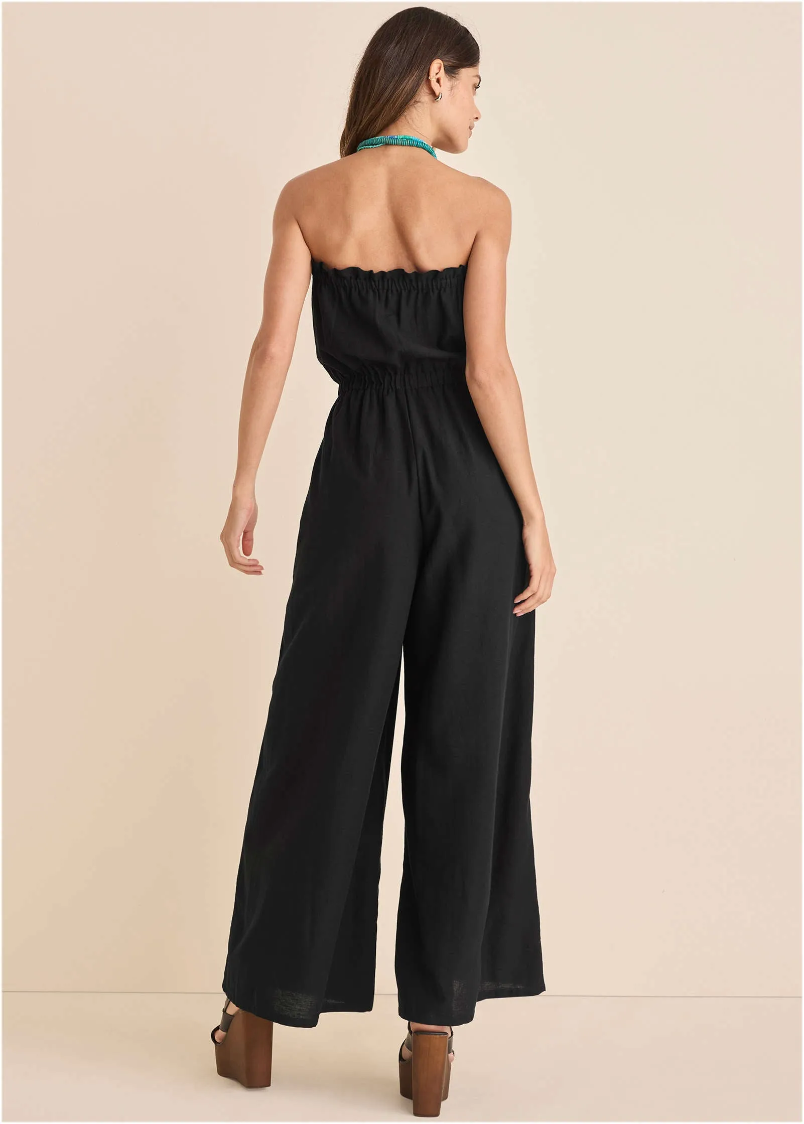Strapless Linen Jumpsuit - Black & Blue sold by VENUS product image thumbnail 2