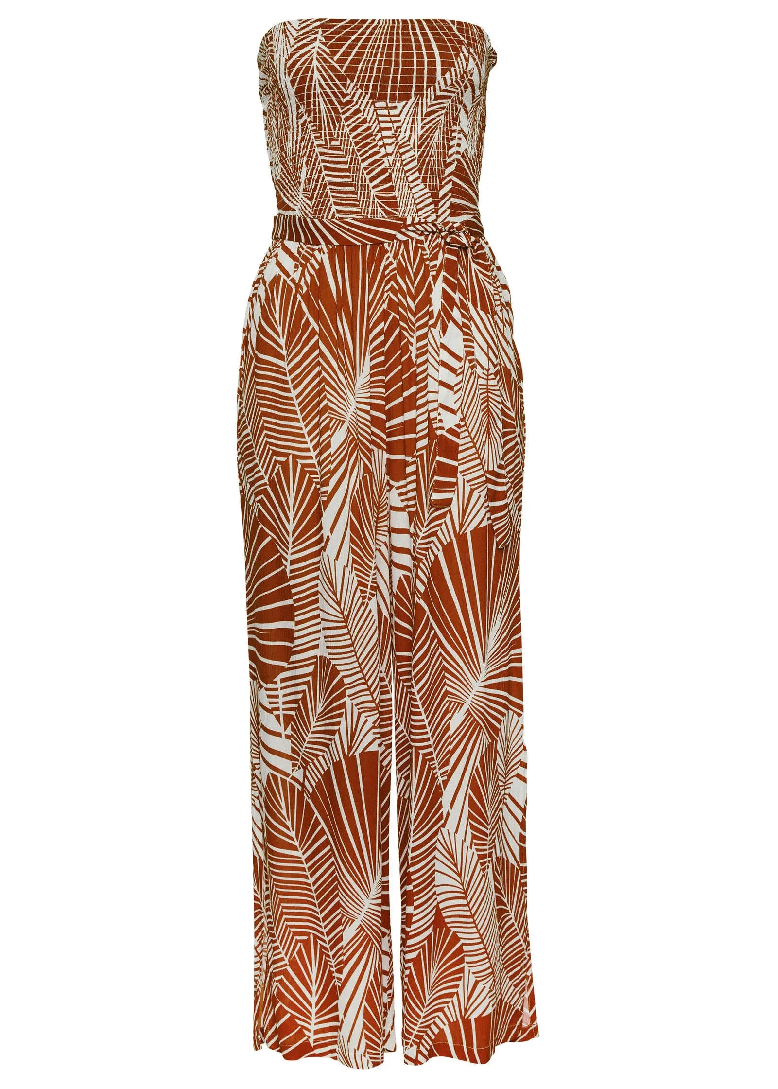 Strapless Wideleg Jumpsuit - Off White & Terracotta sold by VENUS product image thumbnail 2