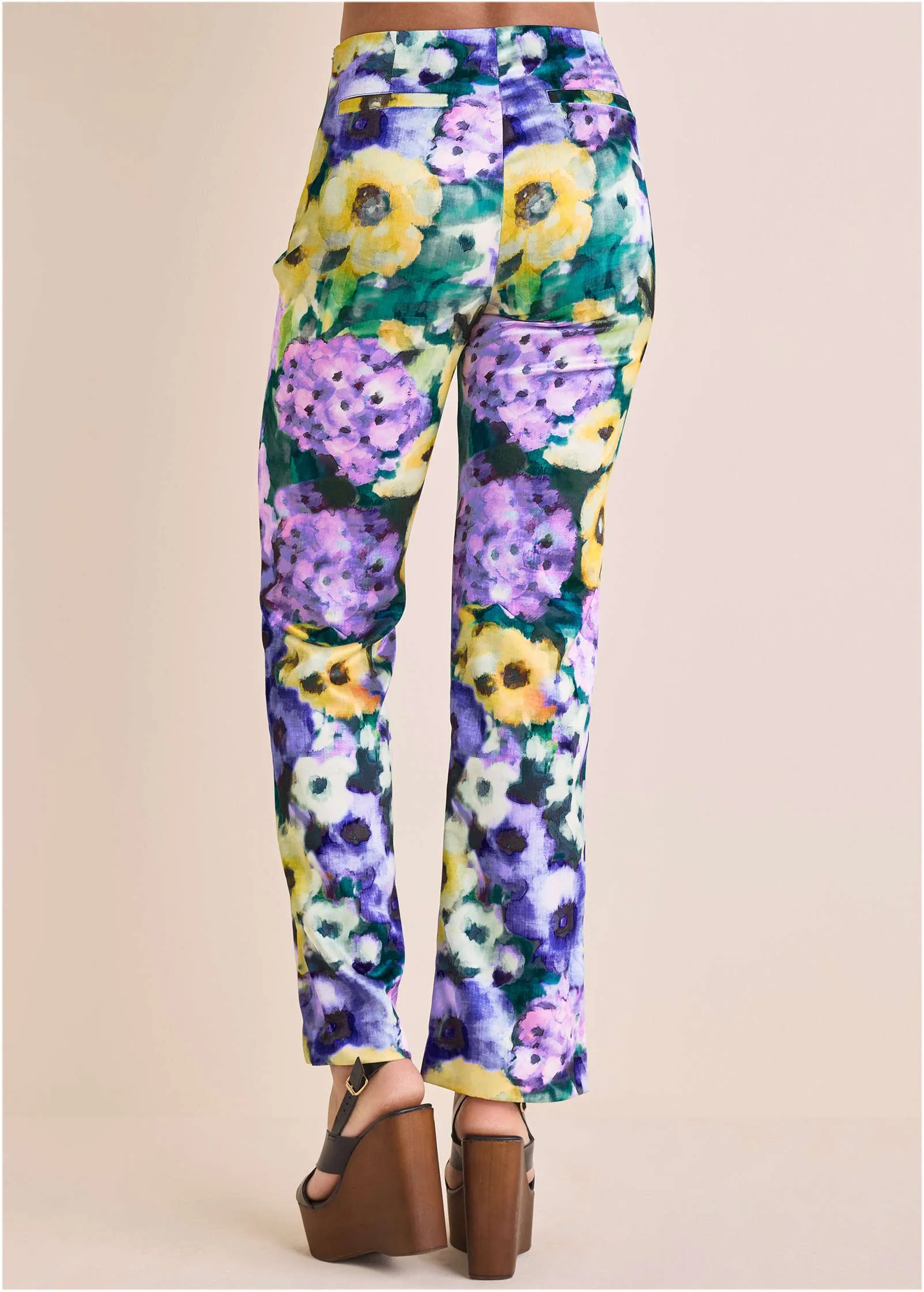 Satin Flare Pant - Monet's Garden sold by VENUS product image thumbnail 3