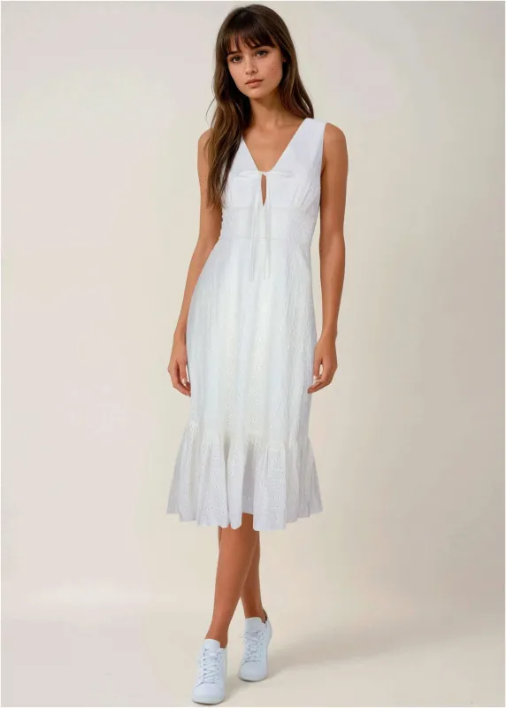 Sleeveless Eyelet Midi - Off White sold by VENUS