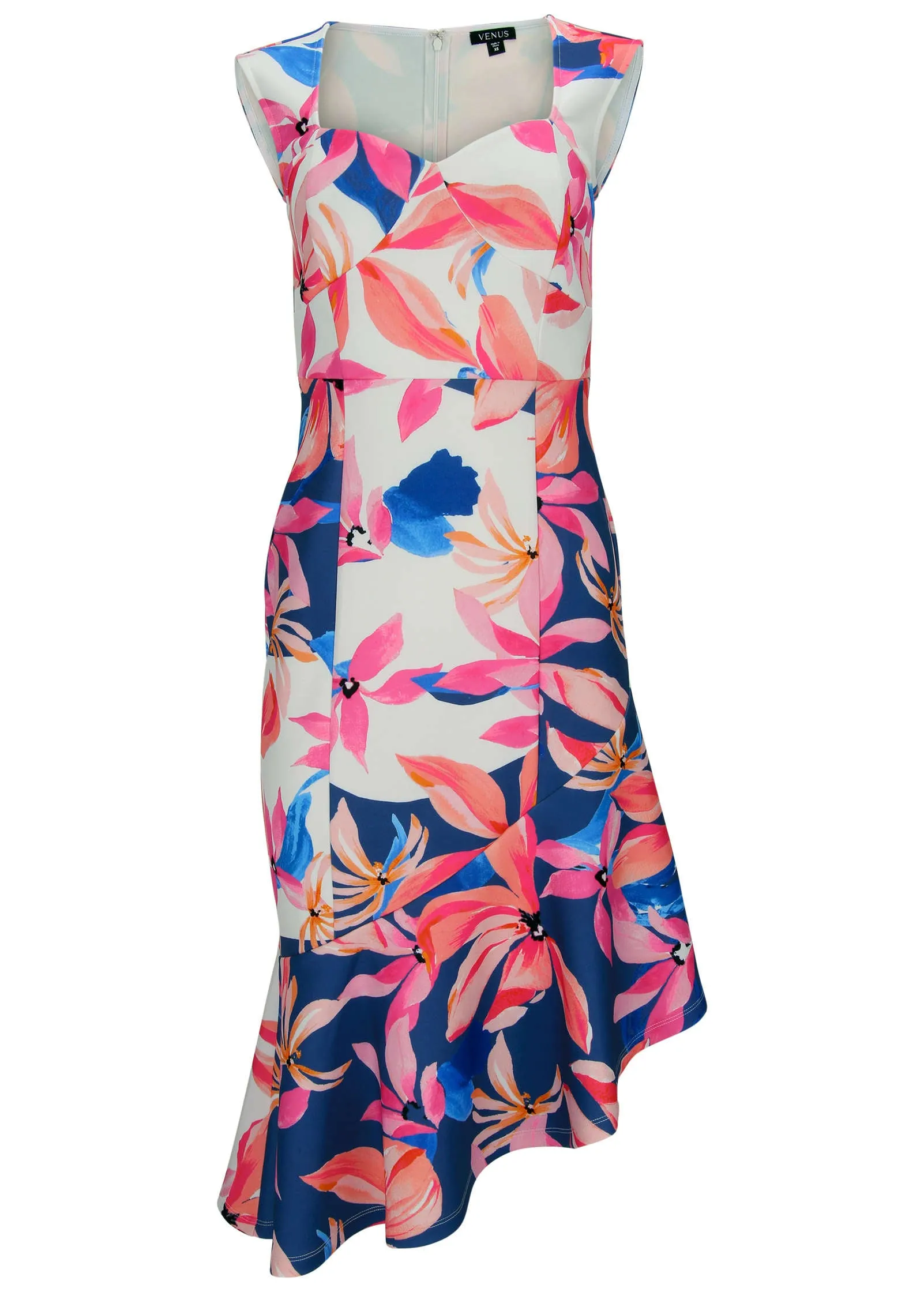 Ruffle Trim Scuba Dress - Flower Wave sold by VENUS product image thumbnail 3