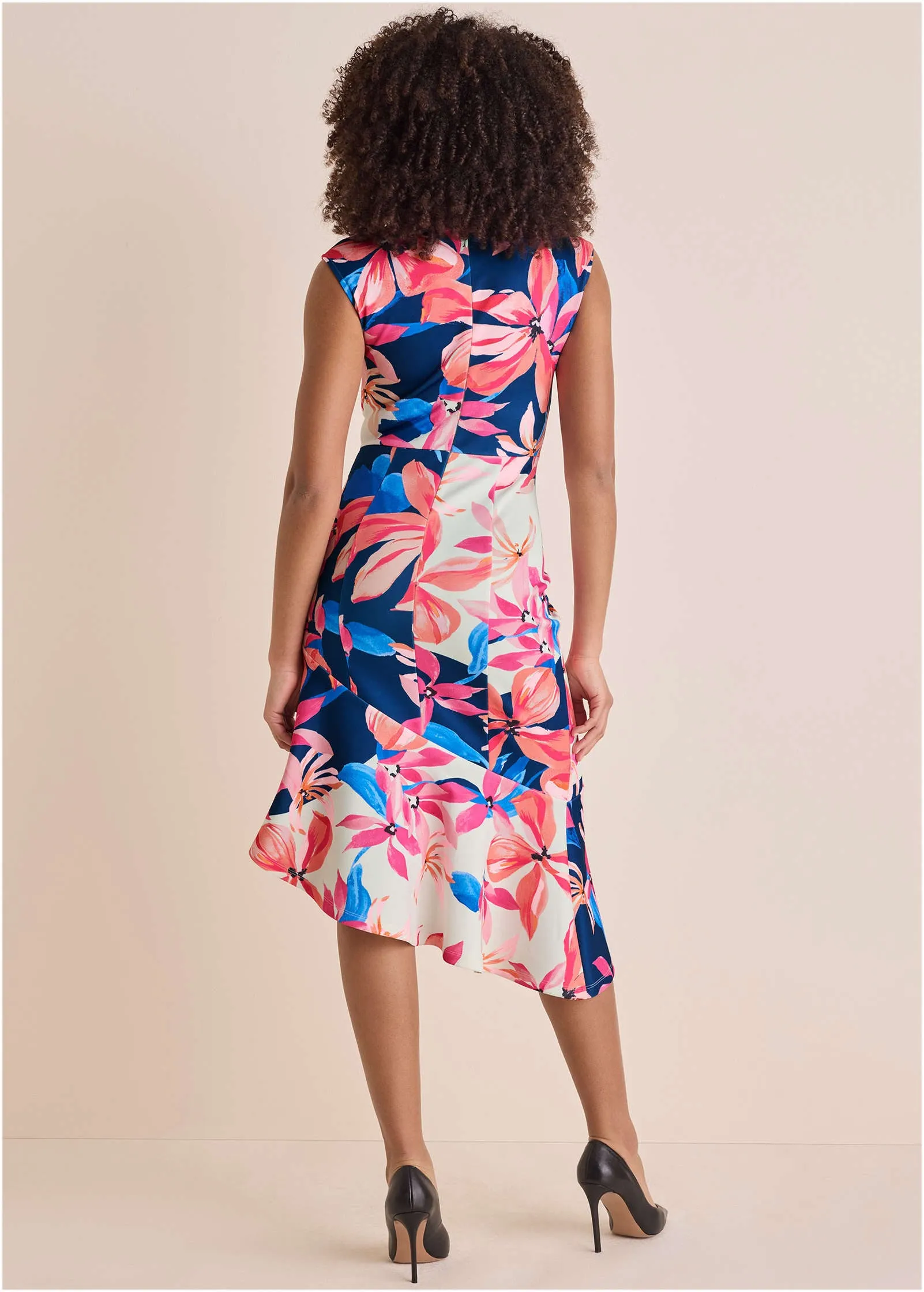 Ruffle Trim Scuba Dress - Flower Wave sold by VENUS product image thumbnail 2