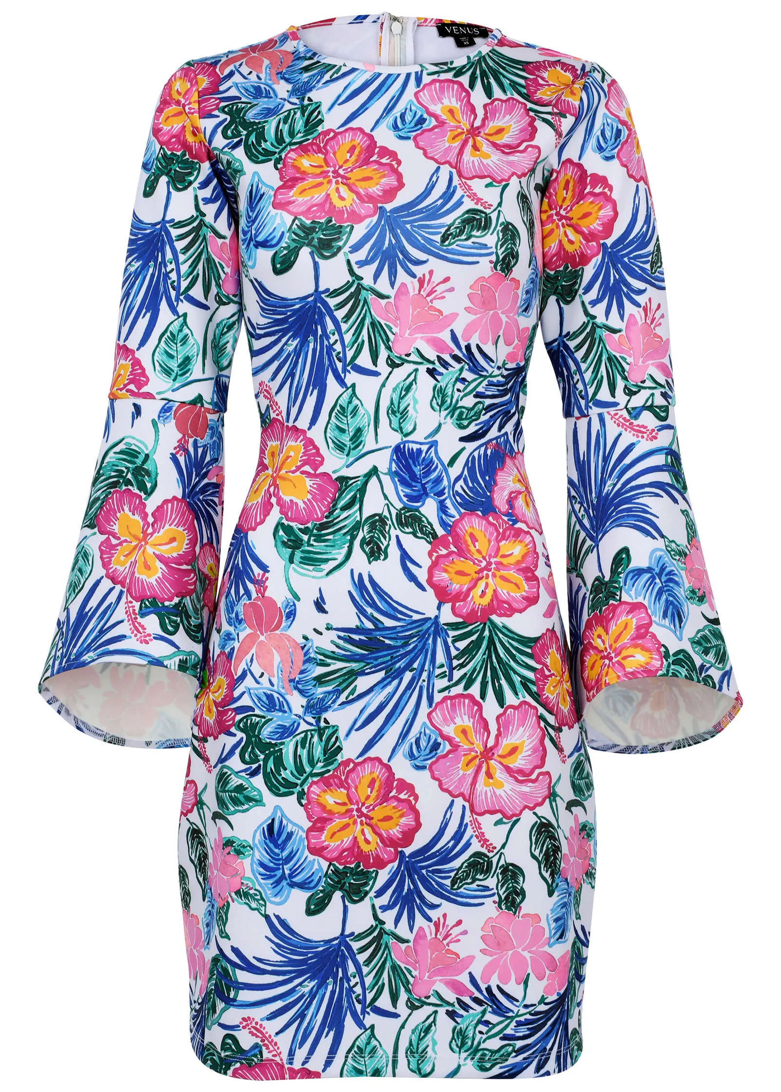 Sleeve Detail Scuba Dress - Botanical Garden sold by VENUS product image thumbnail 3