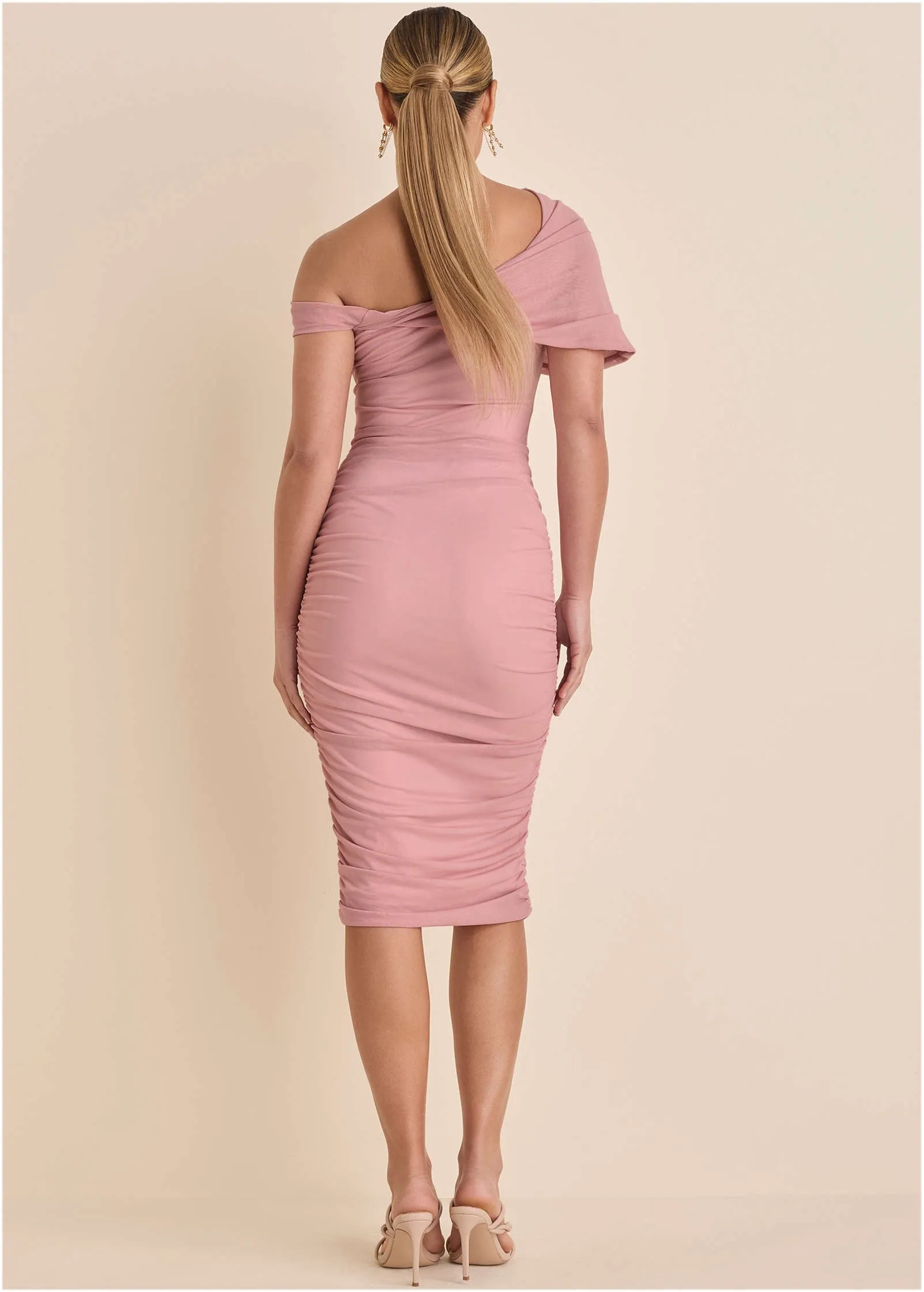 One-Shoulder Mesh Midi - Cameo Pink sold by VENUS product image thumbnail 2