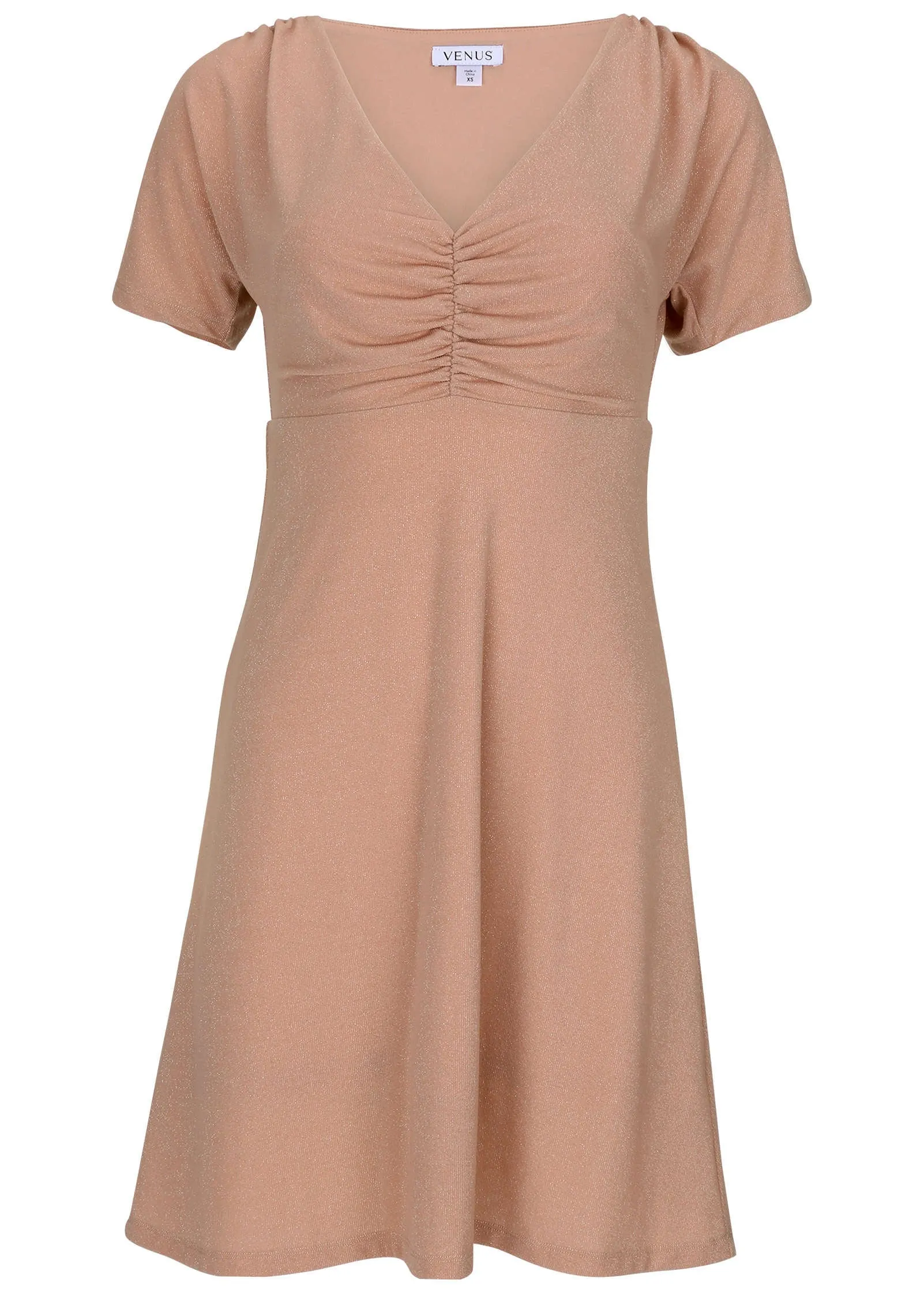Glitter Cutout Mini Dress - Champagne Blush sold by VENUS product image thumbnail 4