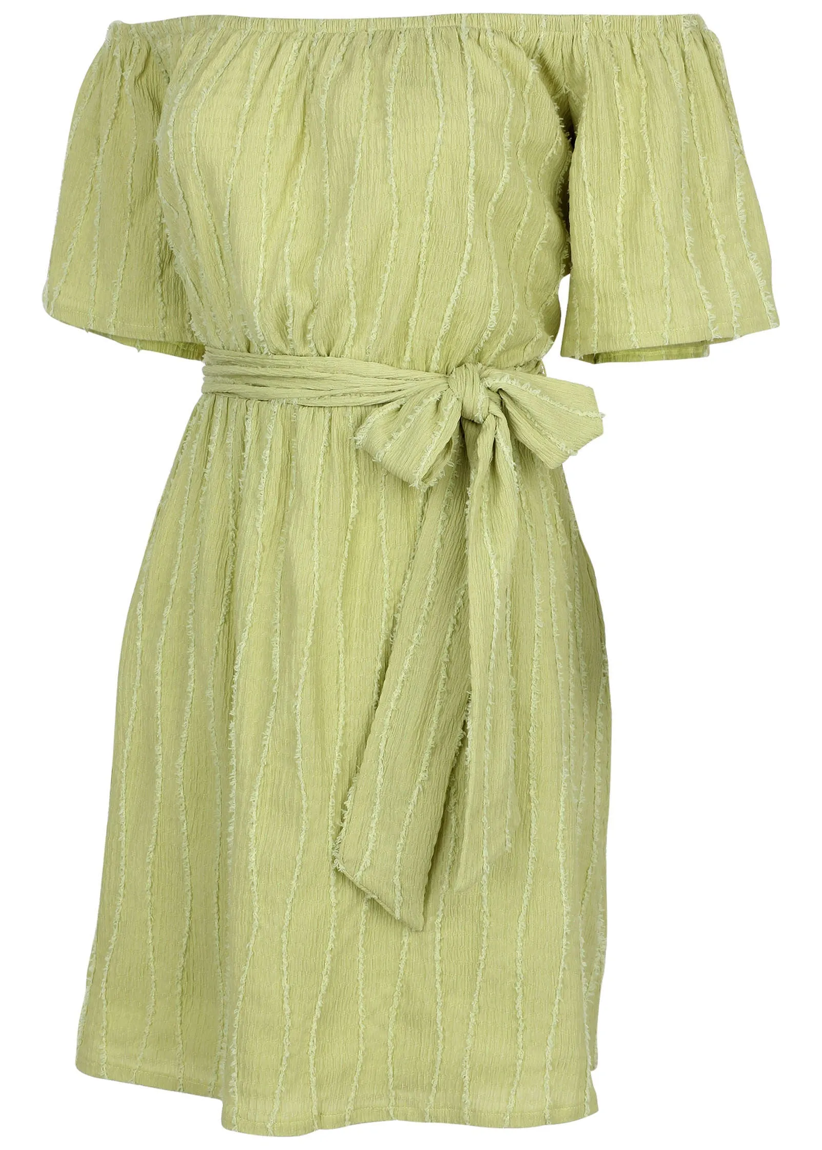Off-The-Shoulder Mini Dress - Light Green sold by VENUS product image thumbnail 4
