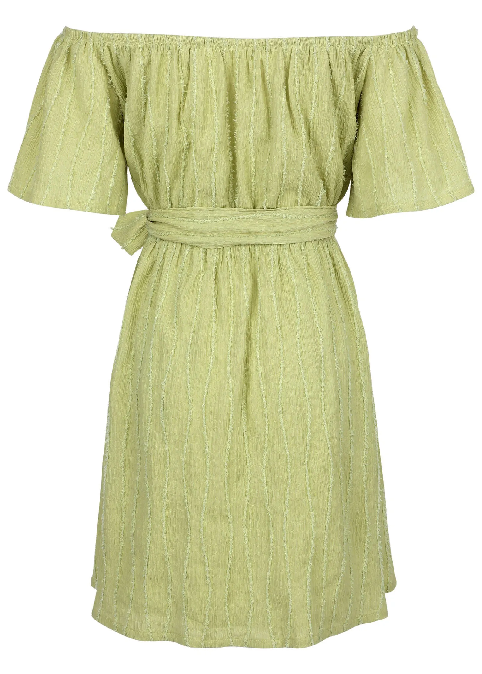 Off-The-Shoulder Mini Dress - Light Green sold by VENUS product image thumbnail 3