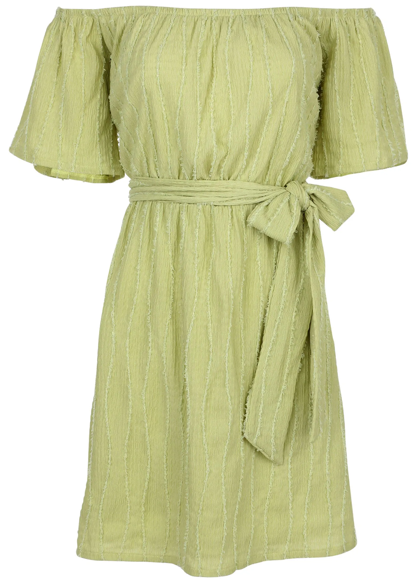 Off-The-Shoulder Mini Dress - Light Green sold by VENUS product image thumbnail 2