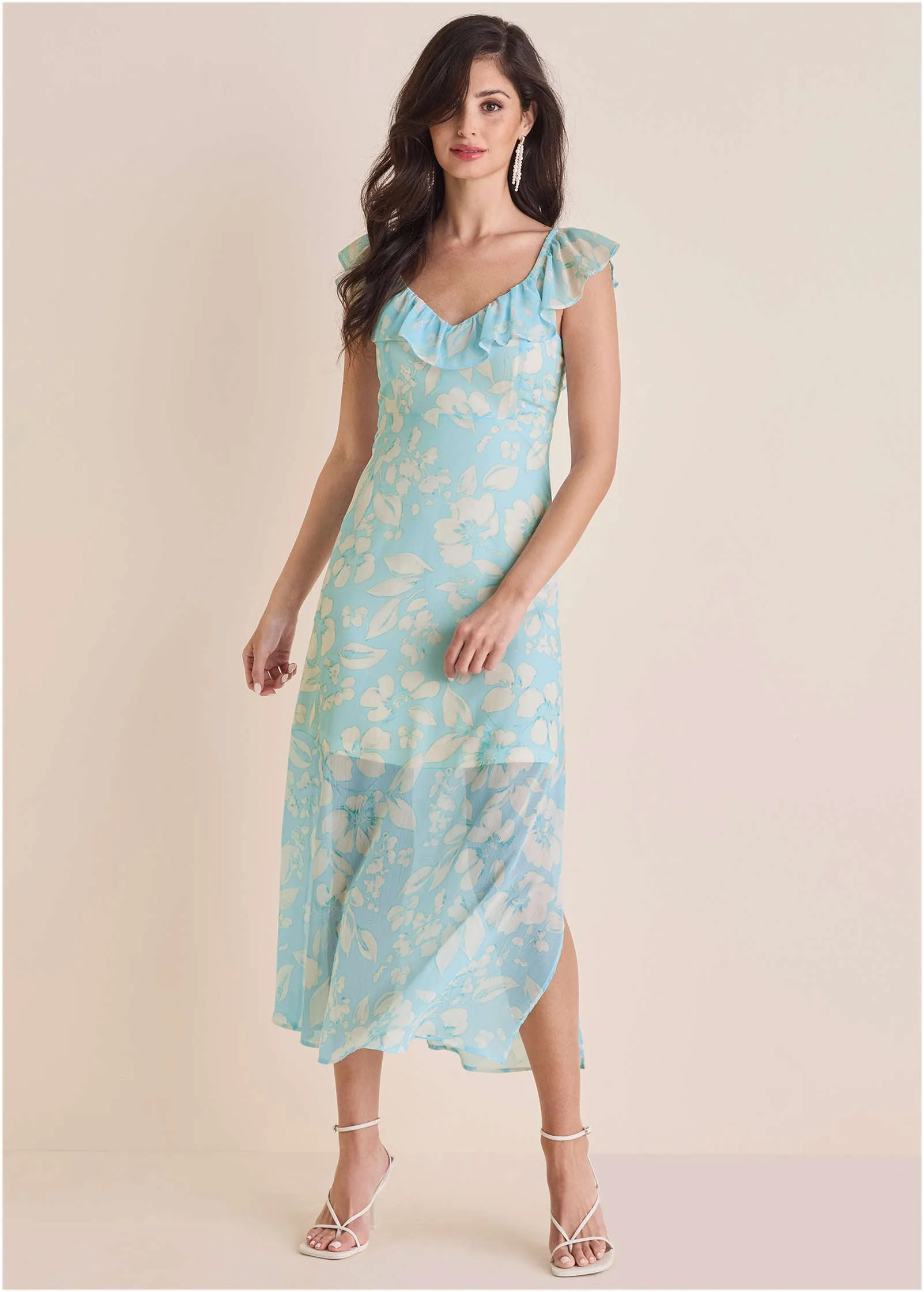 Off-The-Shoulder Maxi Dress - Dancing Whimsy Floral sold by VENUS