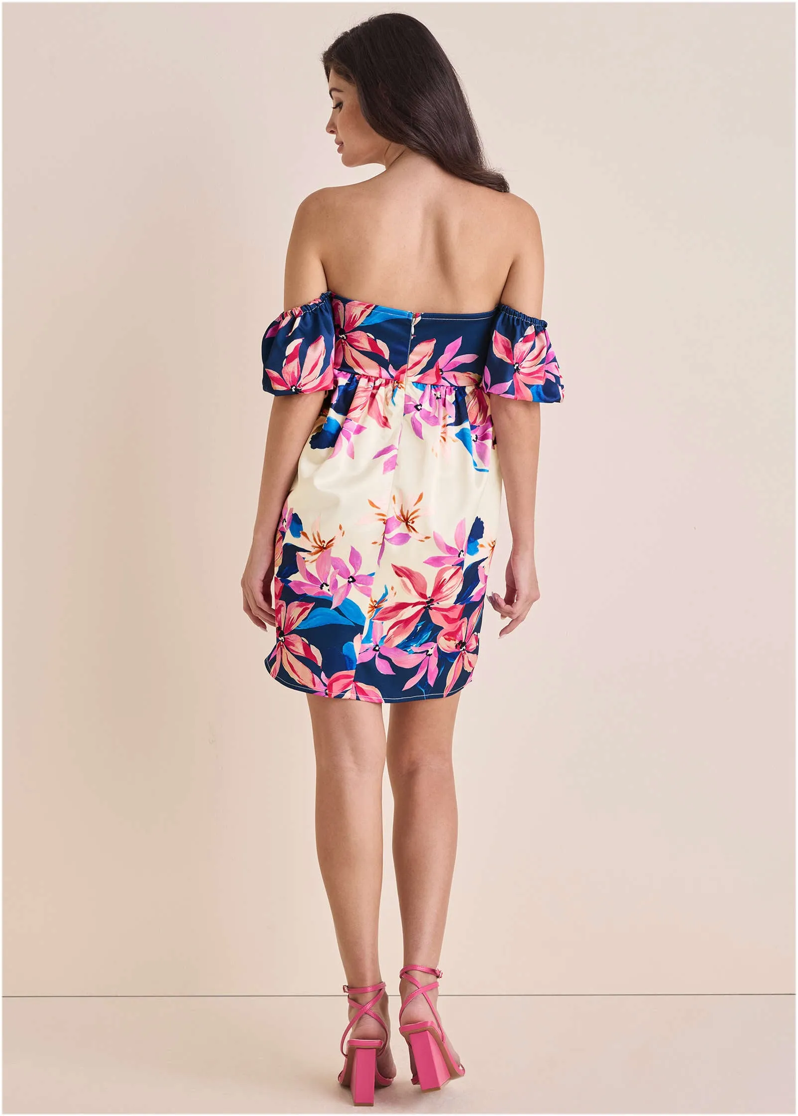 Off-The-Shoulder Satin Mini - Flower Wave sold by VENUS product image thumbnail 4