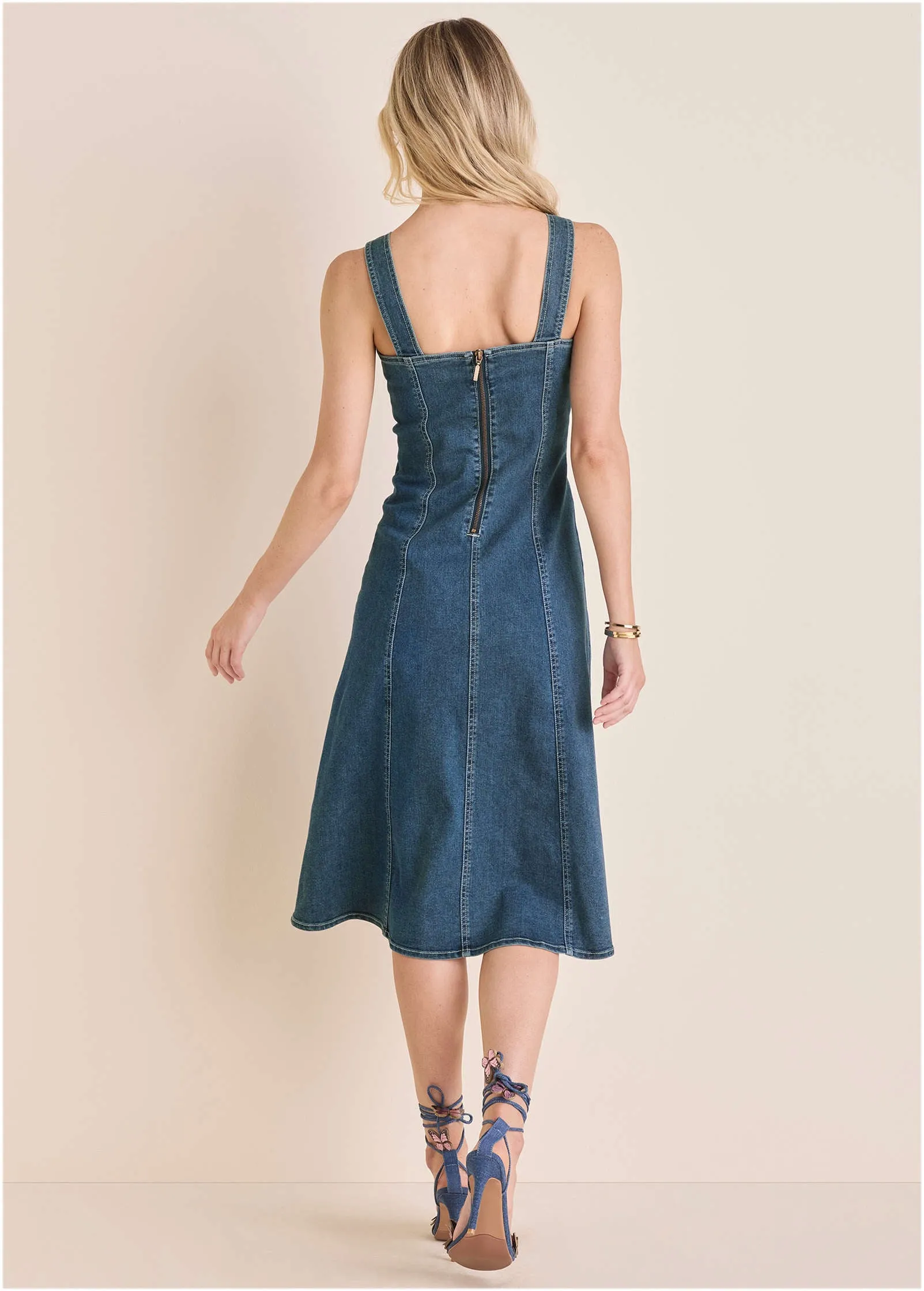 Denim Tank Midi Dress - Medium Wash sold by VENUS product image thumbnail 3