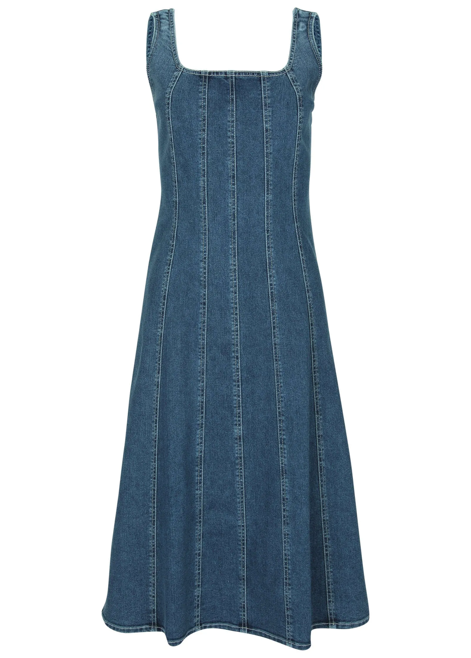 Denim Tank Midi Dress - Medium Wash sold by VENUS product image thumbnail 4