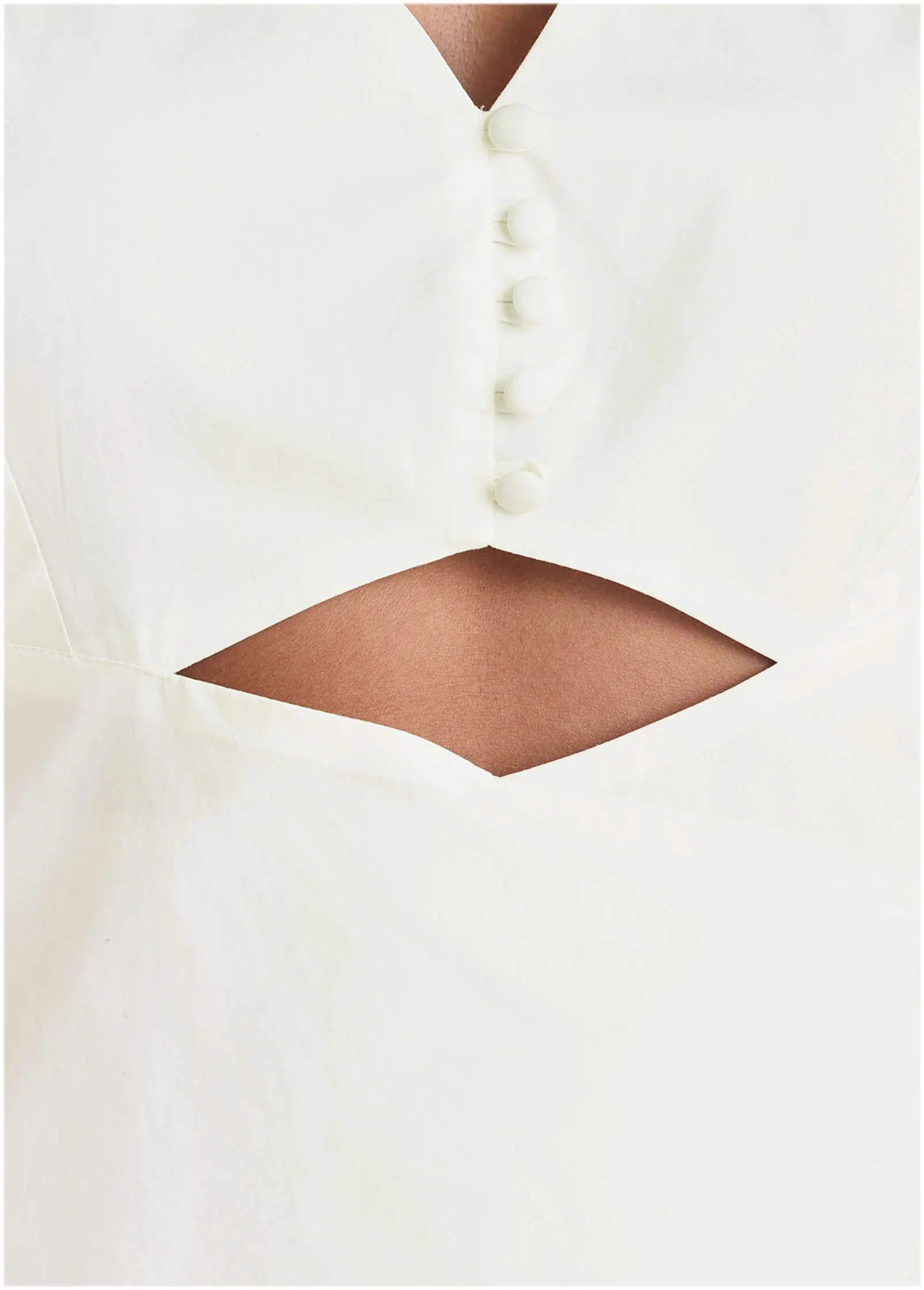 Puff-Sleeve Poplin Romper - Off White sold by VENUS product image thumbnail 4