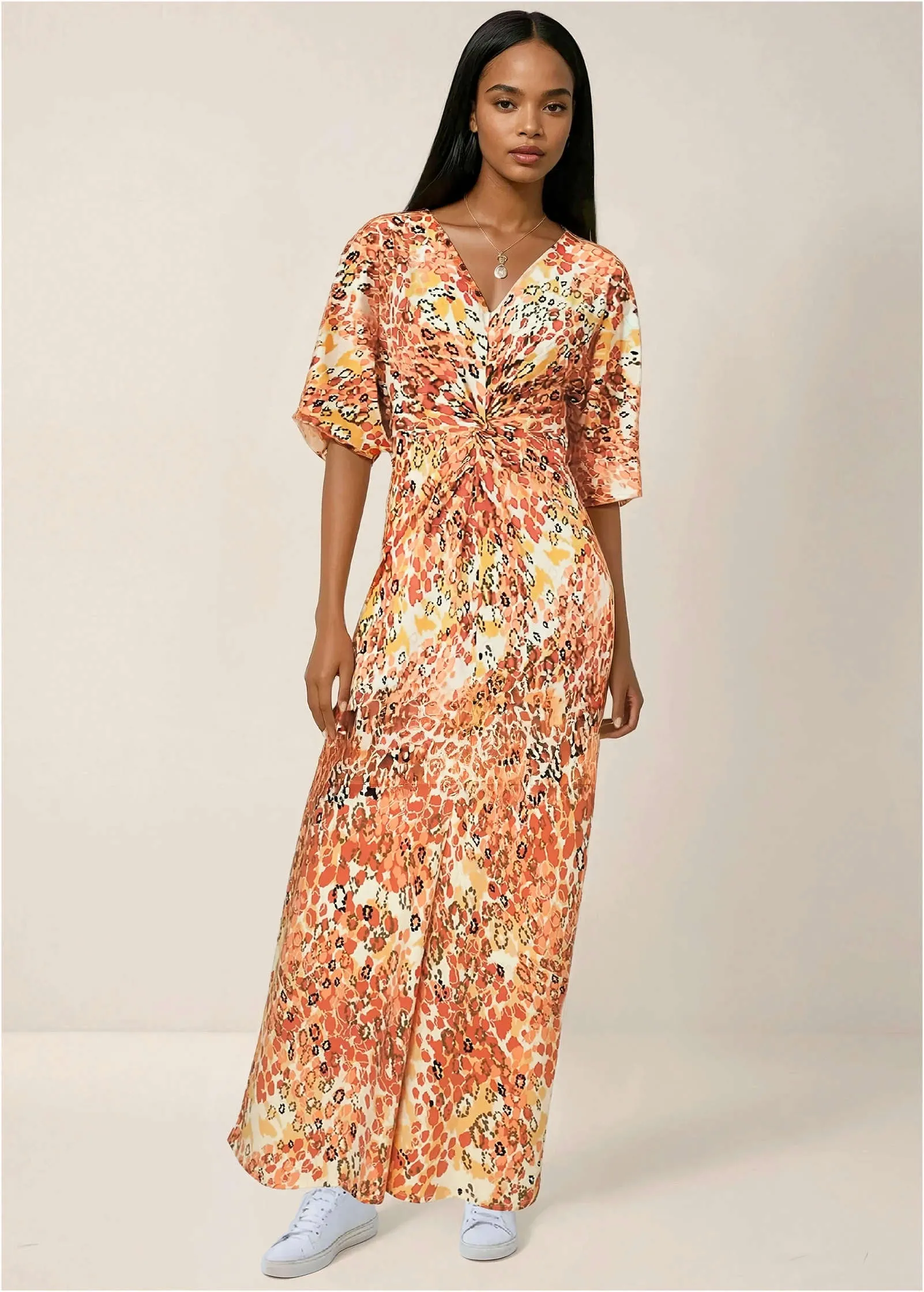 Twist Front Maxi Dress - Leopard Trail sold by VENUS