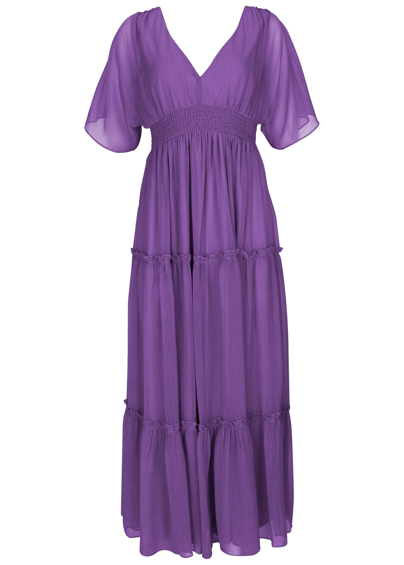 Flutter Sleeve Maxi Dress - Cattleya Orchid sold by VENUS product image thumbnail 3