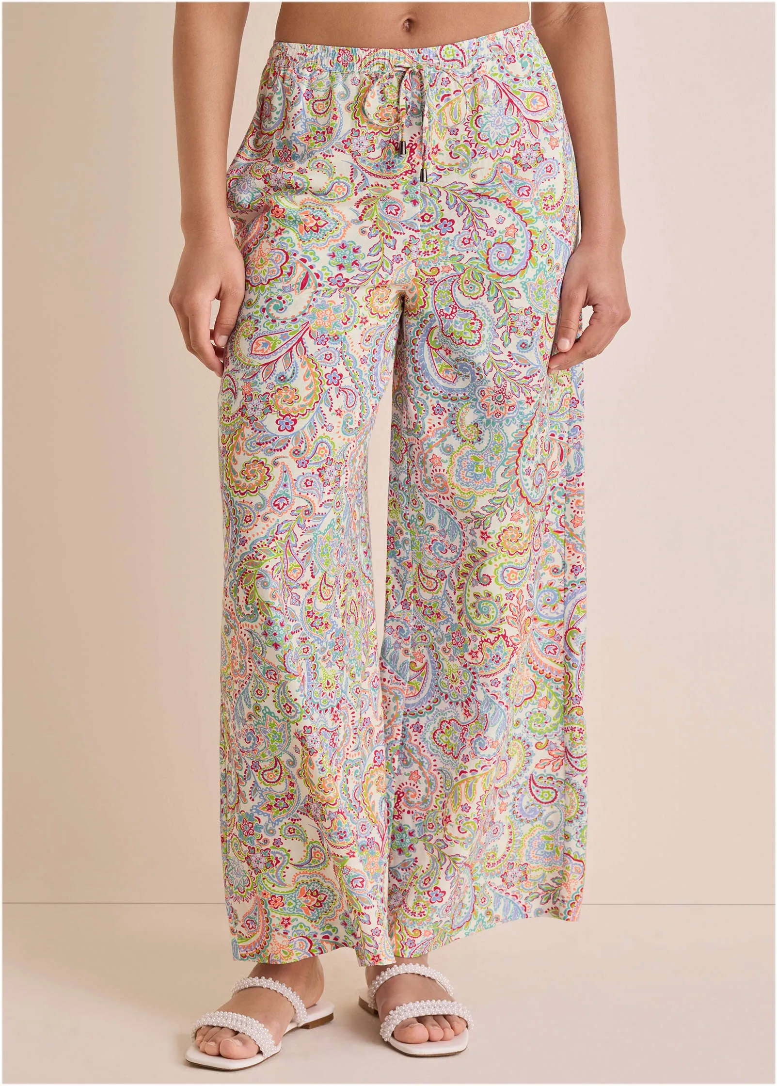 Linen Wide Leg Pant - Rainbow Paisley sold by VENUS product image thumbnail 2