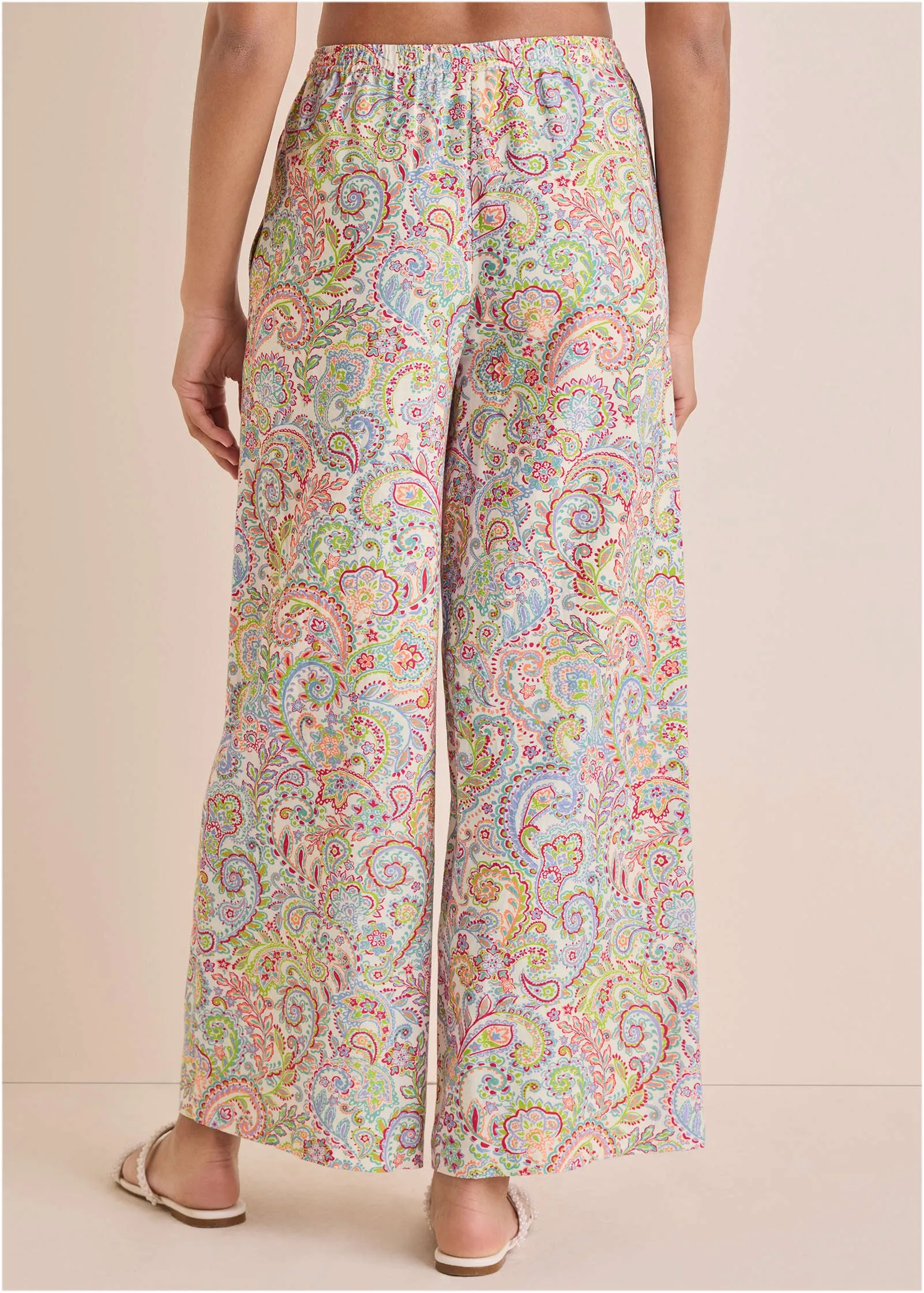 Linen Wide Leg Pant - Rainbow Paisley sold by VENUS product image thumbnail 3