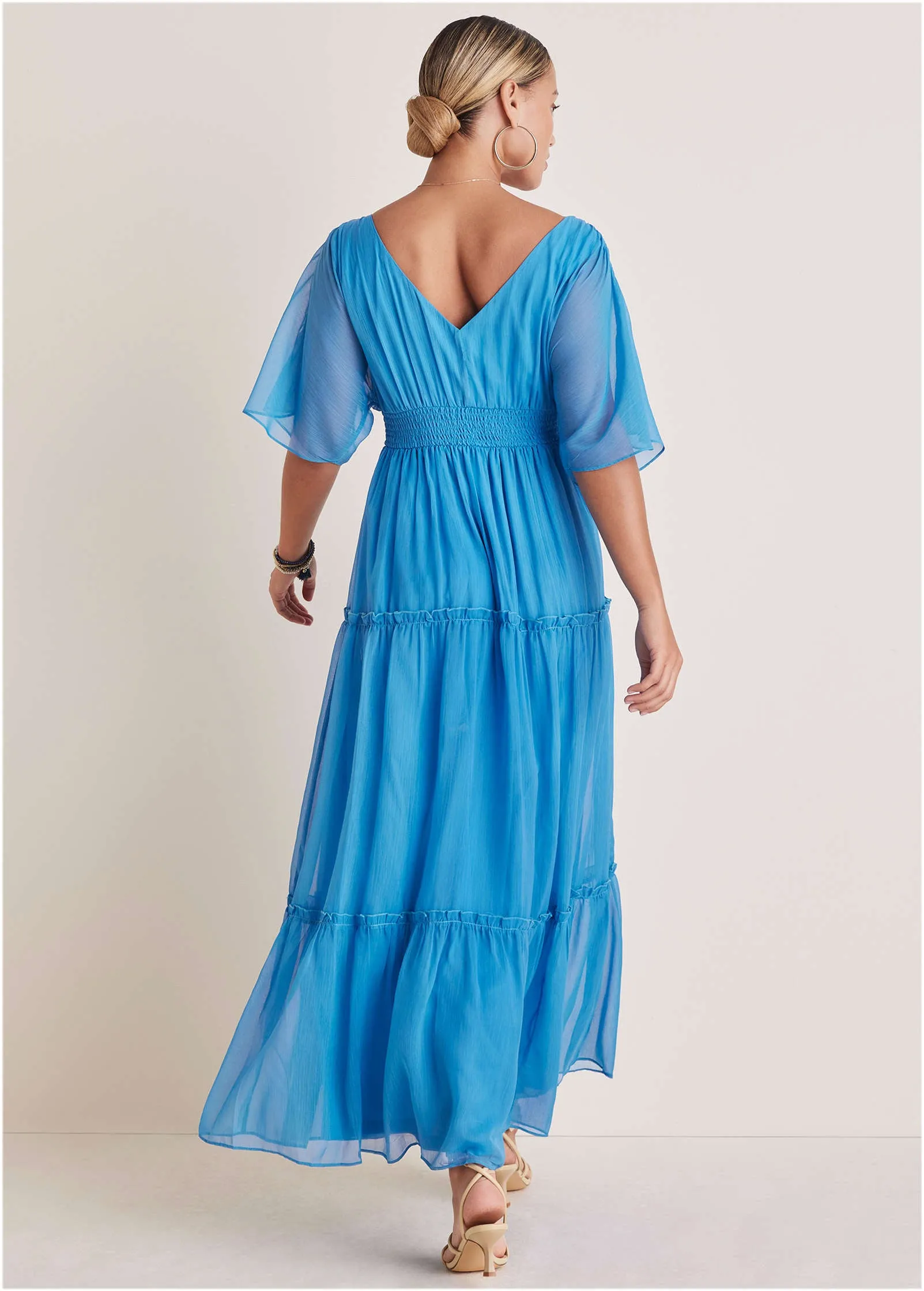 Flutter Sleeve Maxi Dress - Blue sold by VENUS product image thumbnail 2