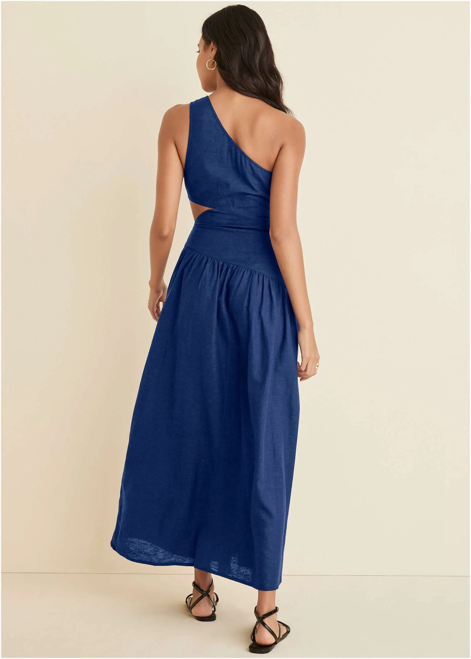 Linen Cutout Maxi Dress - Sodalite Blue sold by VENUS product image thumbnail 2