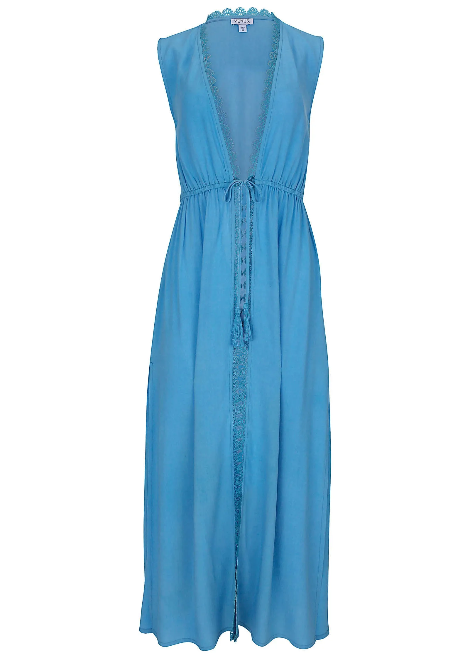 Lace Trim Kimono Cover-Up - Azure Blue sold by VENUS product image thumbnail 4