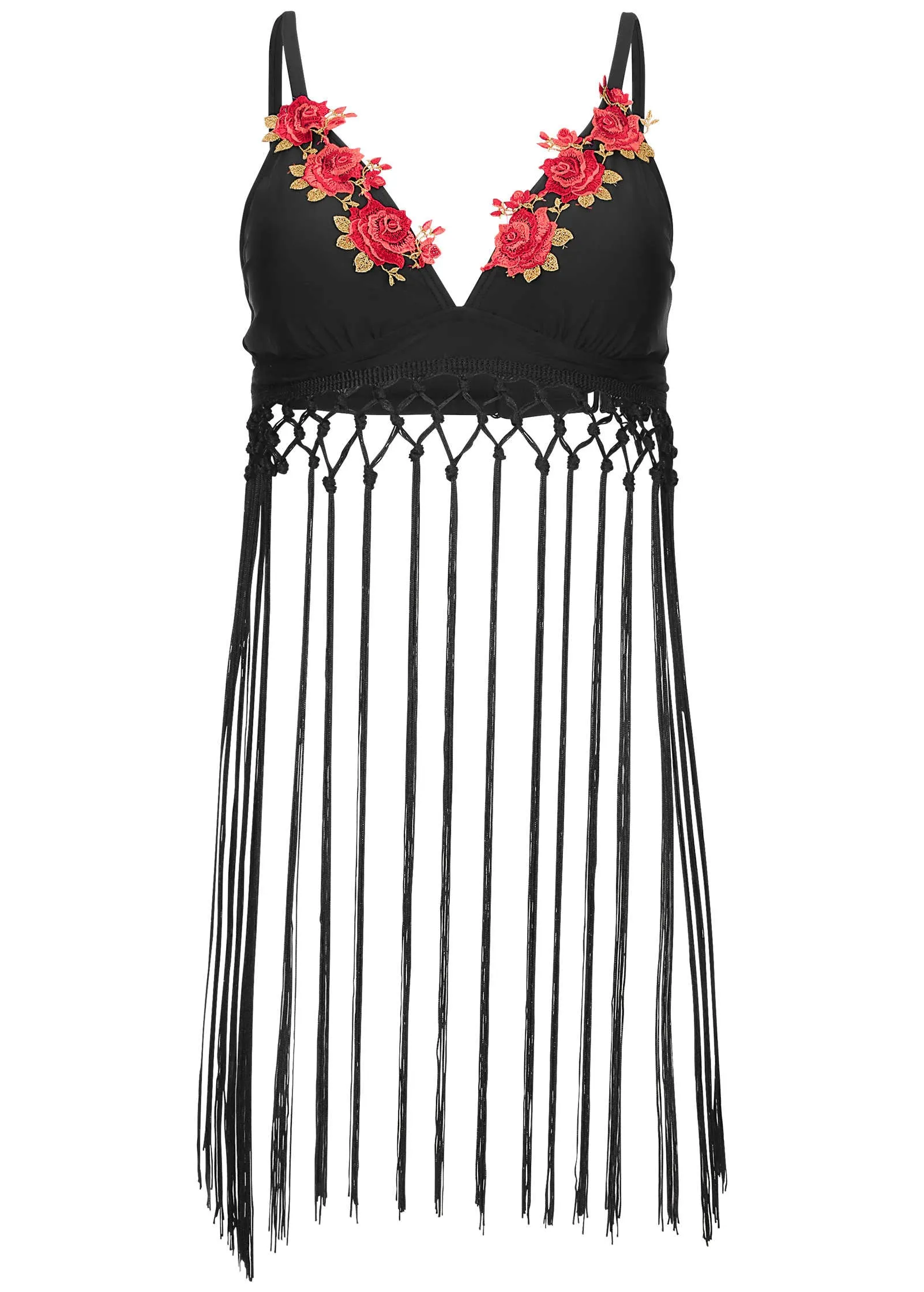 Fringe Detailed Trangle Top - Black sold by VENUS product image thumbnail 5