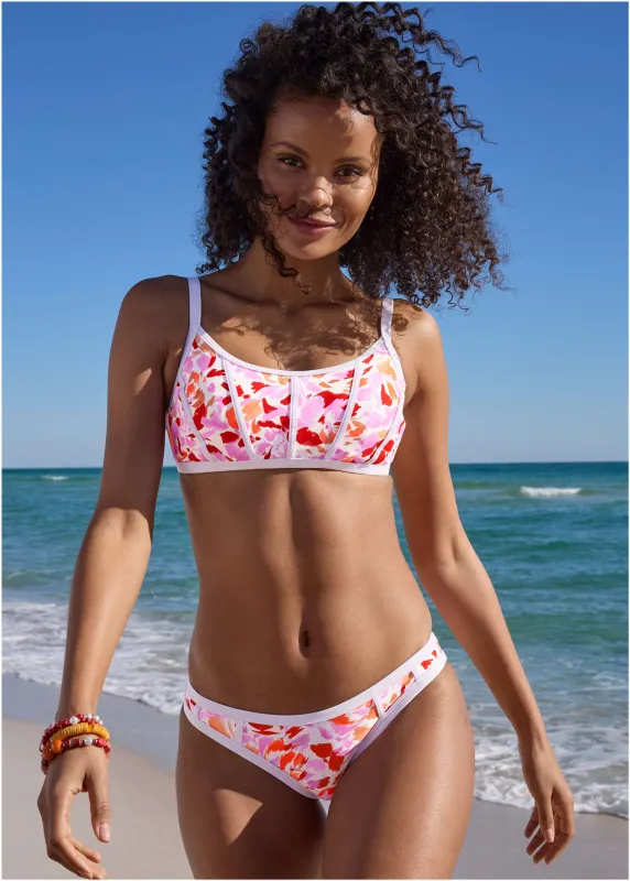 Seam Detailed Bali Scoop Bottom - Feathered Blooms sold by VENUS