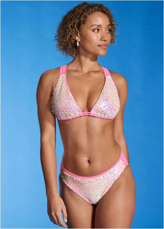 Getaway Glitz Triangle Top - Pink Multi sold by VENUS