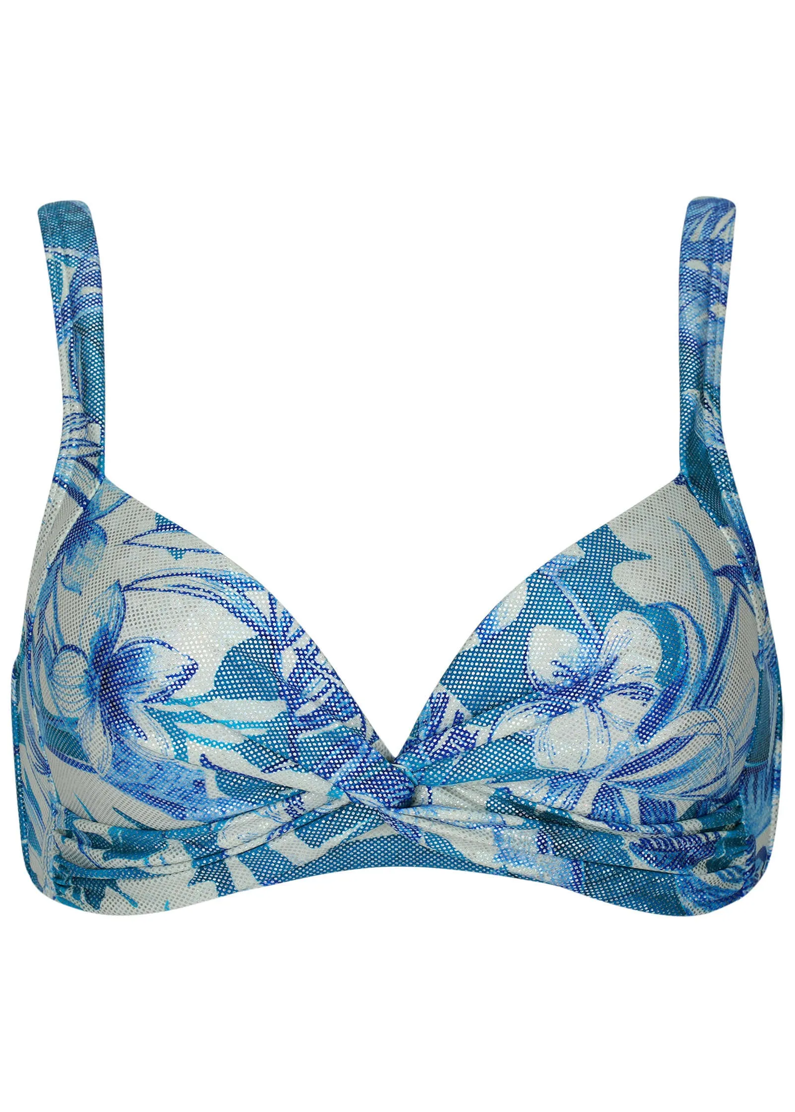 Shine St Lucia Bikini Top - Denim Botanical sold by VENUS product image thumbnail 4