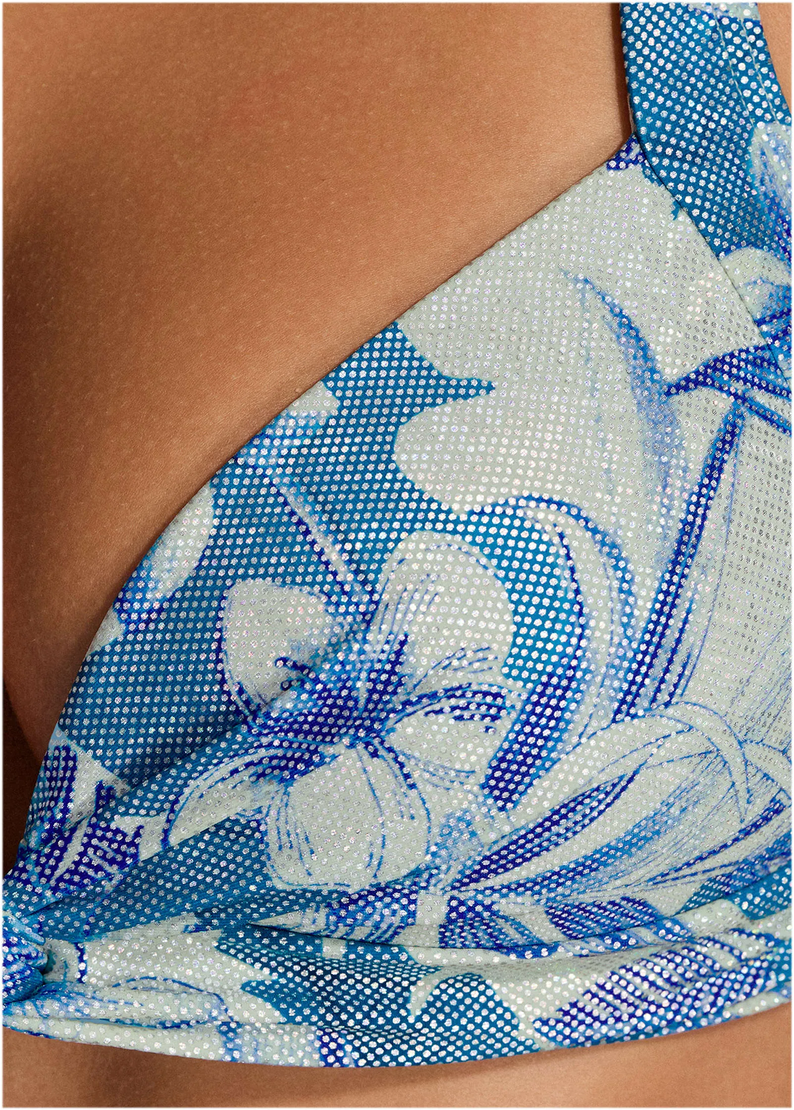 Shine St Lucia Bikini Top - Denim Botanical sold by VENUS product image thumbnail 3