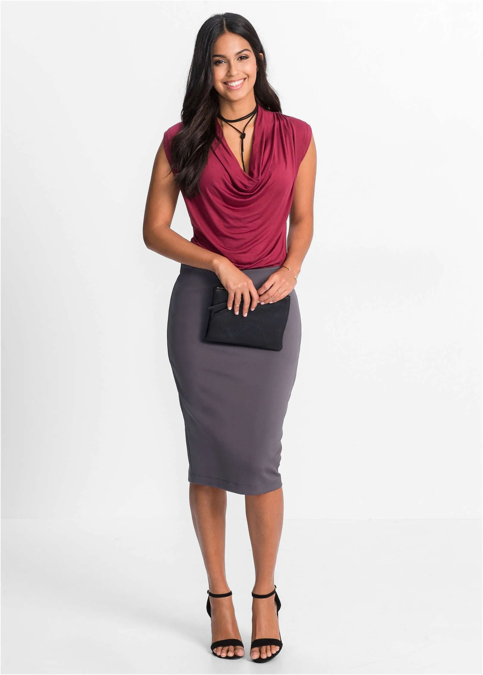 Cowl Neck Top - Dark Red sold by VENUS product image thumbnail 2
