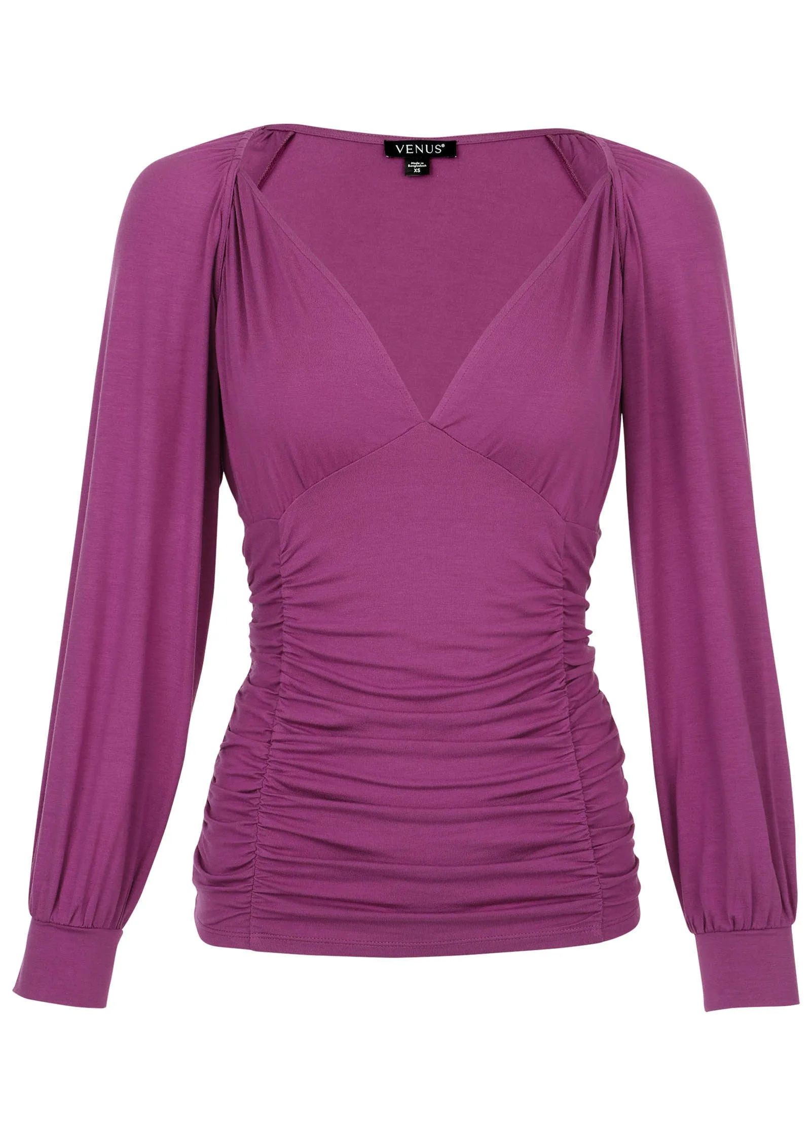 Ruched V-Neck Top - Cattleya Orchid sold by VENUS product image thumbnail 5