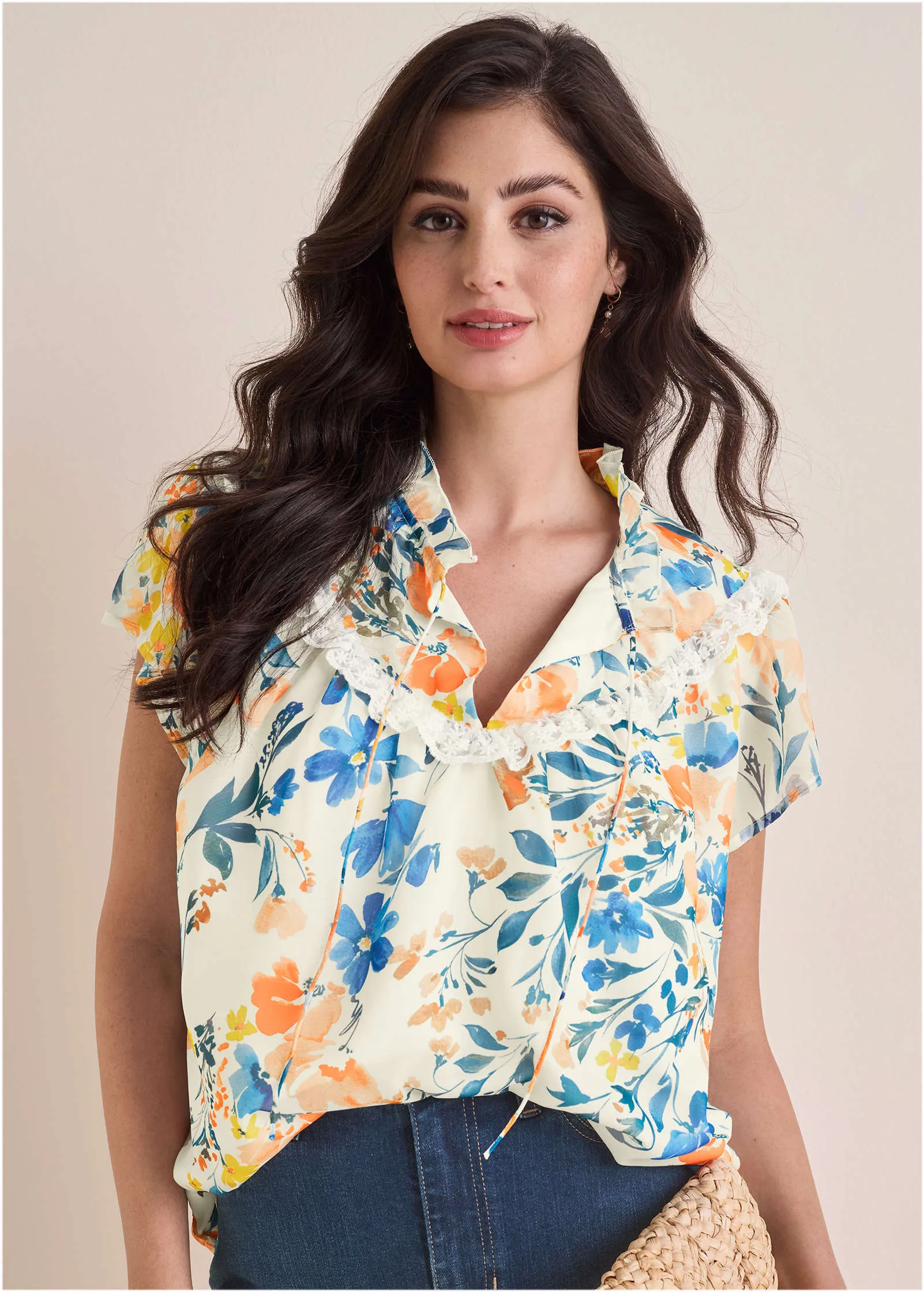 Flutter Sleeve Top - Field Of Flowers sold by VENUS product image thumbnail 5