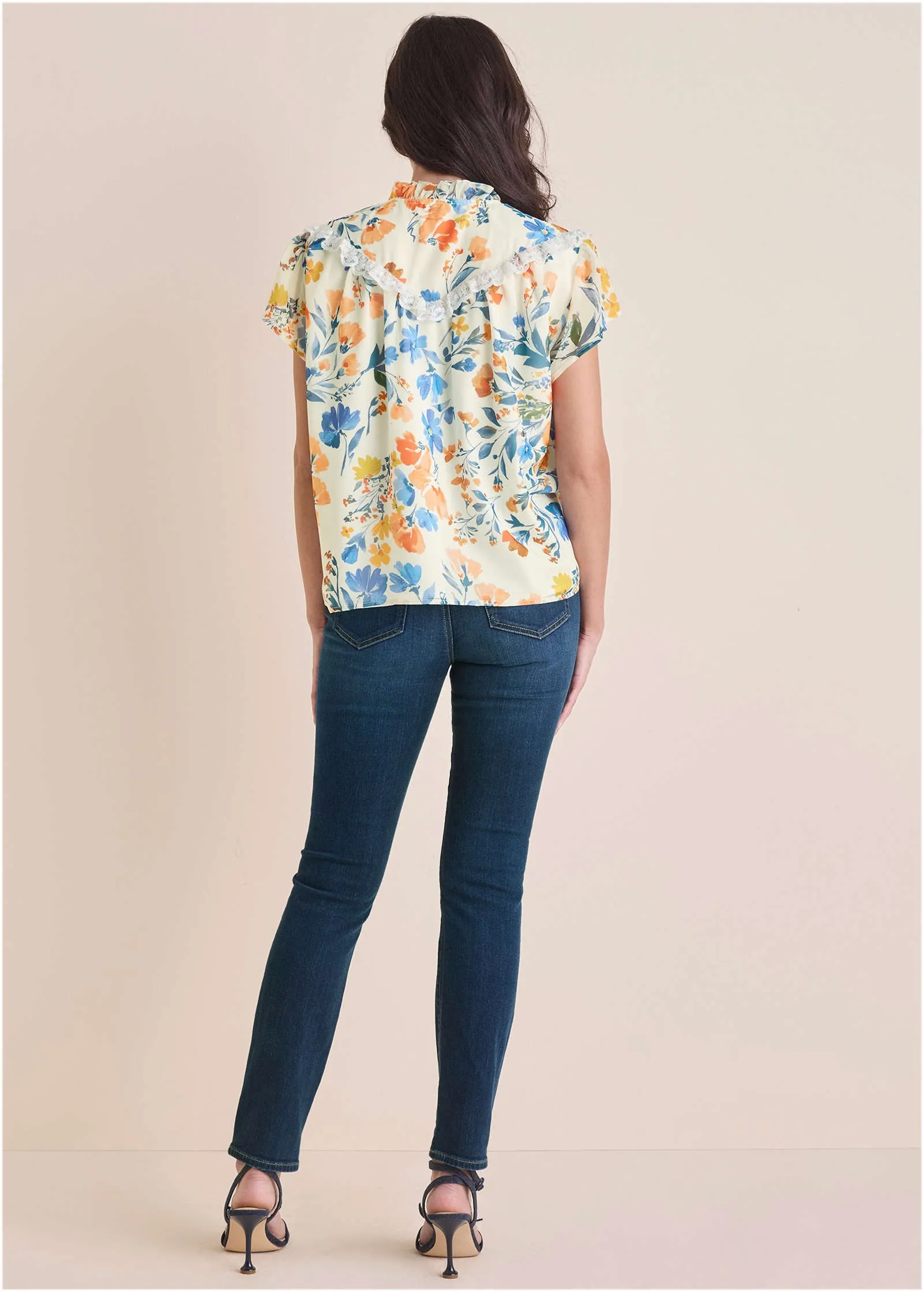Flutter Sleeve Top - Field Of Flowers sold by VENUS product image thumbnail 3