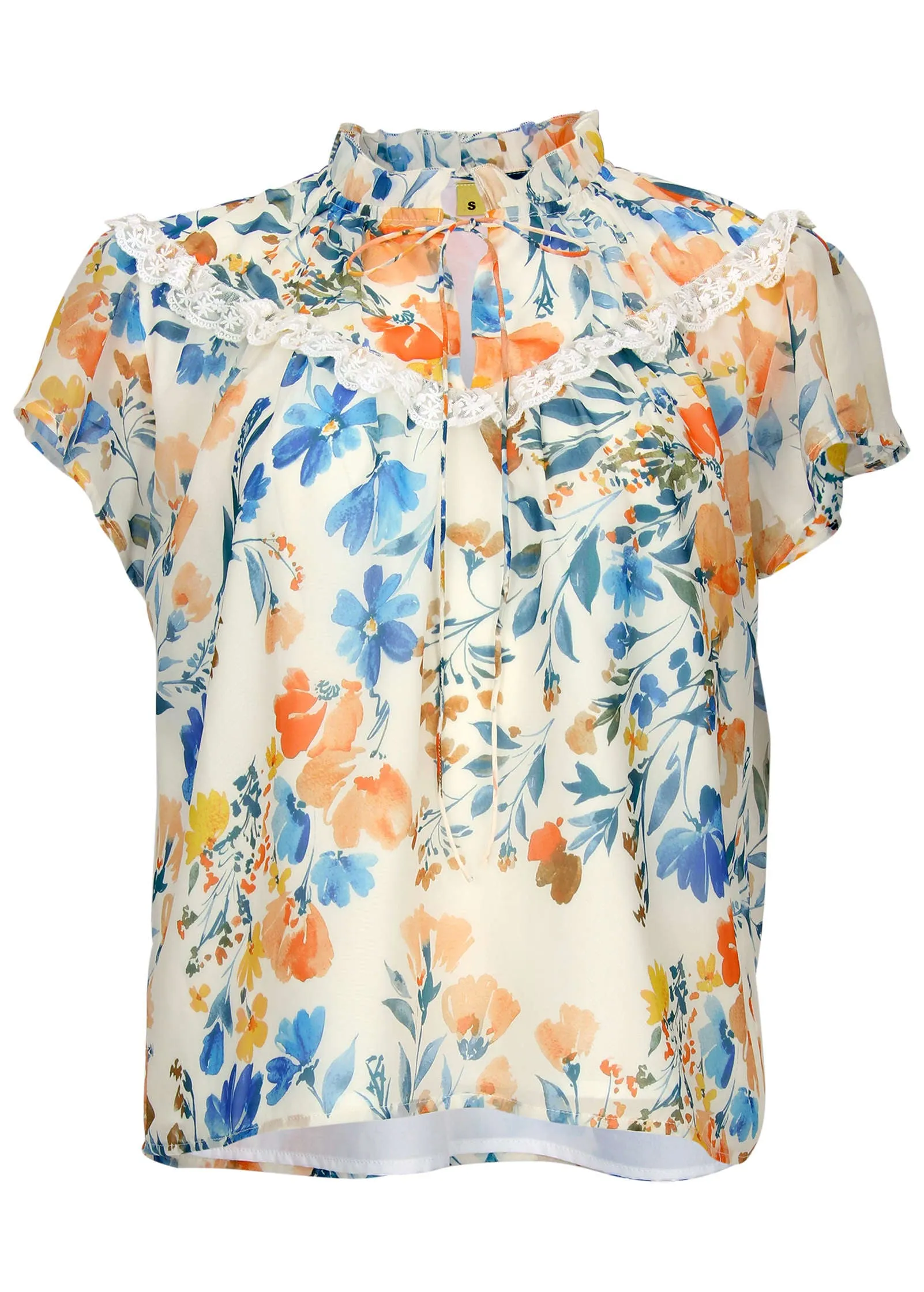 Flutter Sleeve Top - Field Of Flowers sold by VENUS product image thumbnail 4