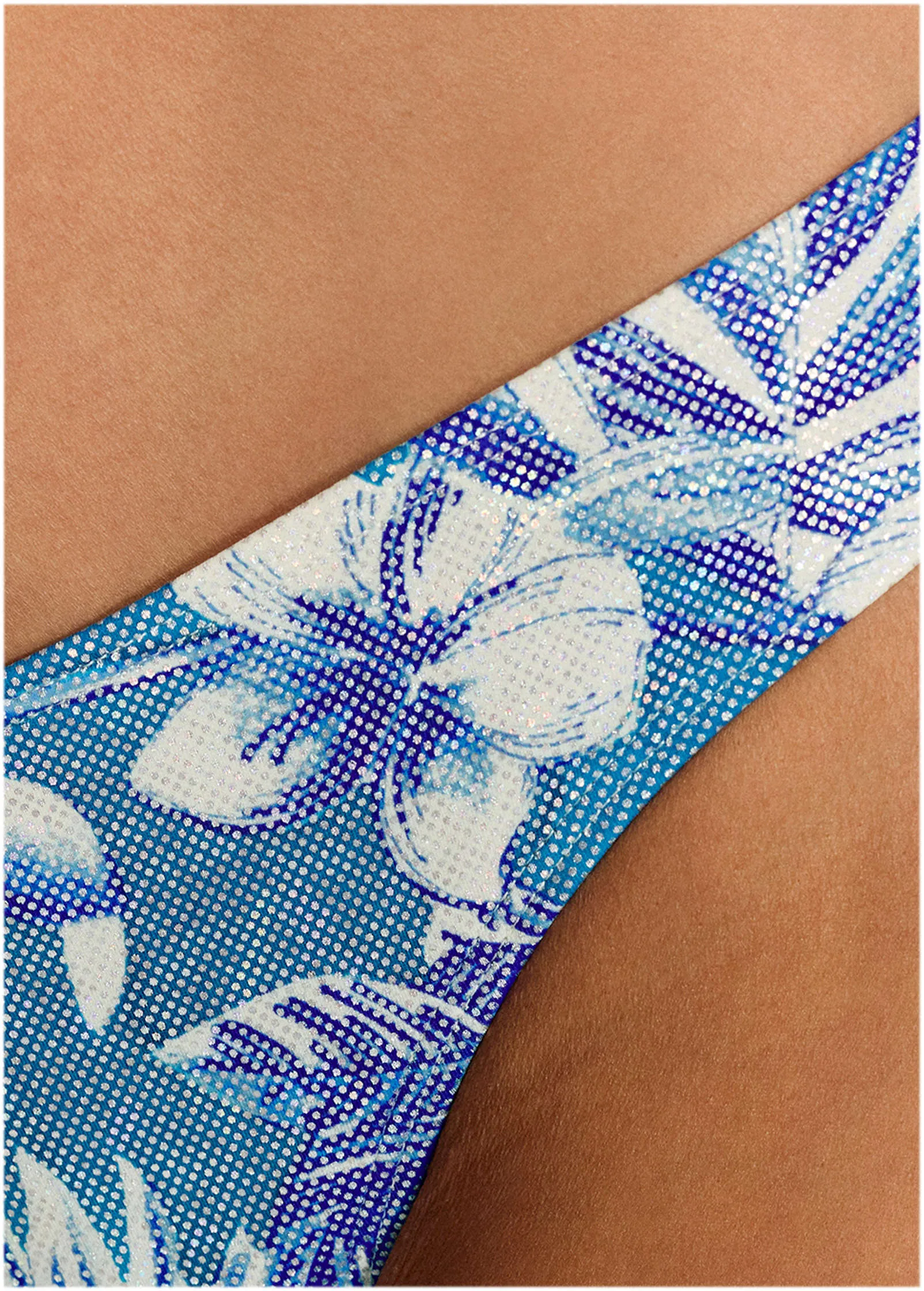 Scoop Front Bikini Bottom - Denim Botanical sold by VENUS product image thumbnail 3