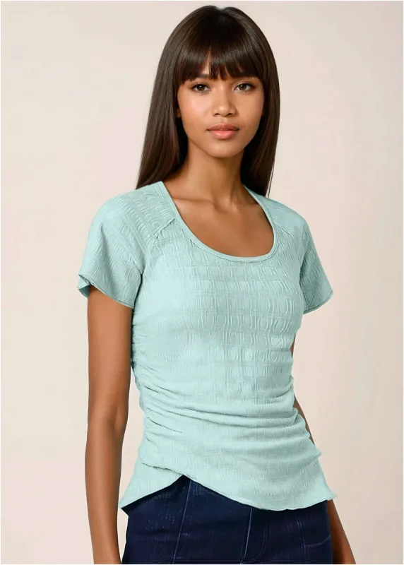 Bubbly Knit Wrap Top - Dusty Mint sold by VENUS