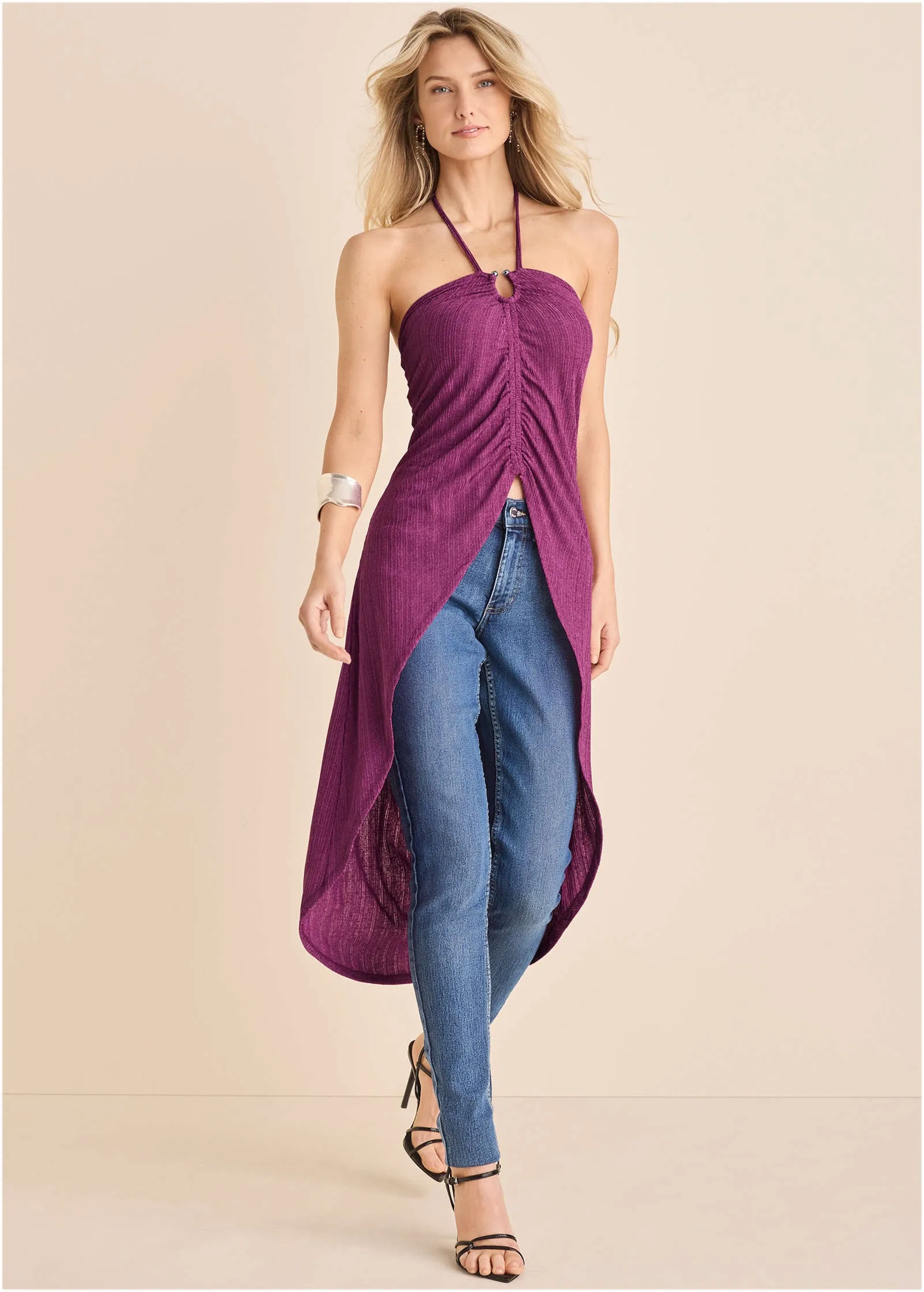 Gathered Maxi Top - Cattleya Orchid sold by VENUS product image thumbnail 2