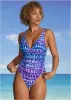 Riviera Ruched One-Piece - Blurred Leopard Stripe sold by VENUS