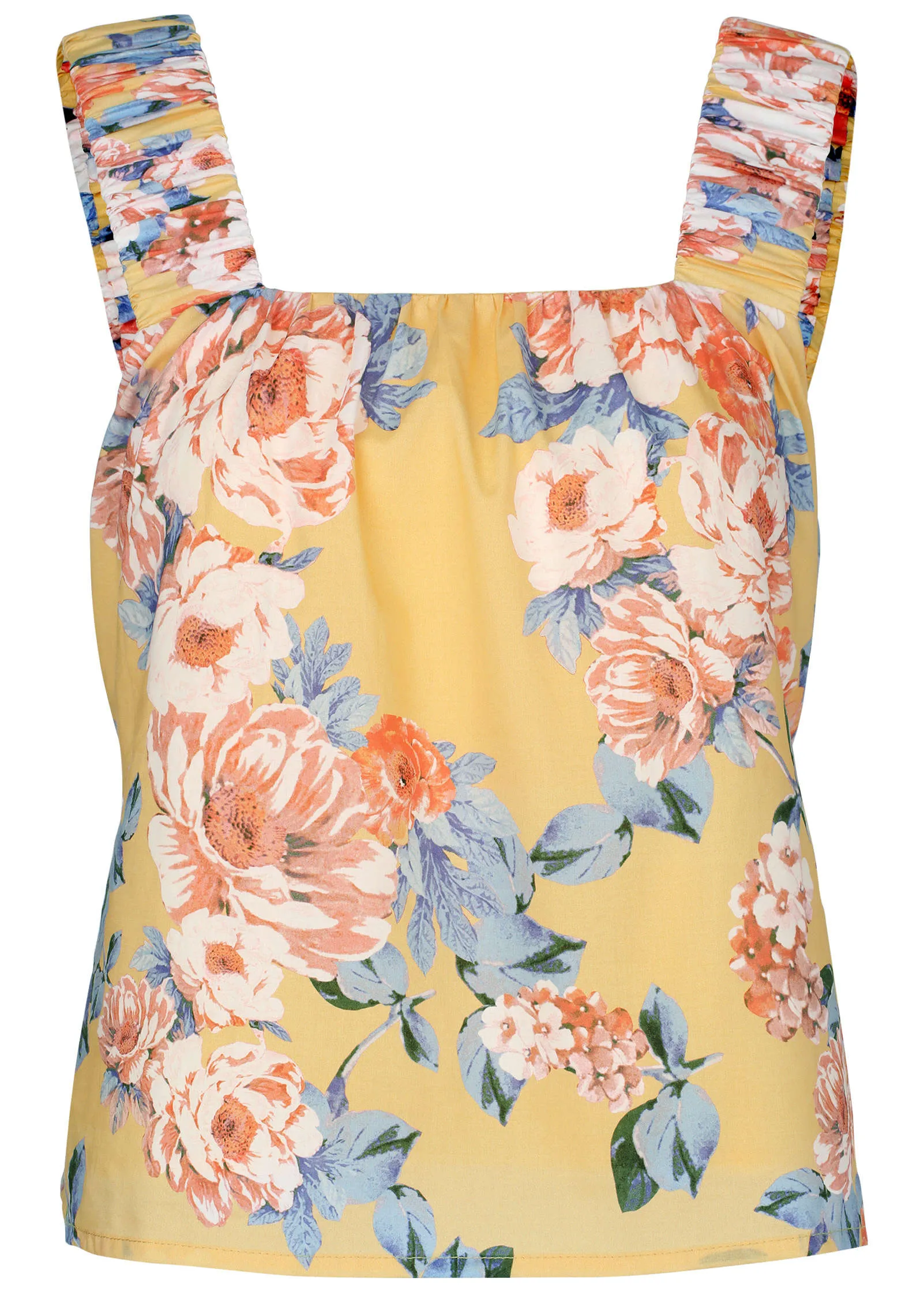 Poplin Printed Tank - Custard Roses sold by VENUS product image thumbnail 4