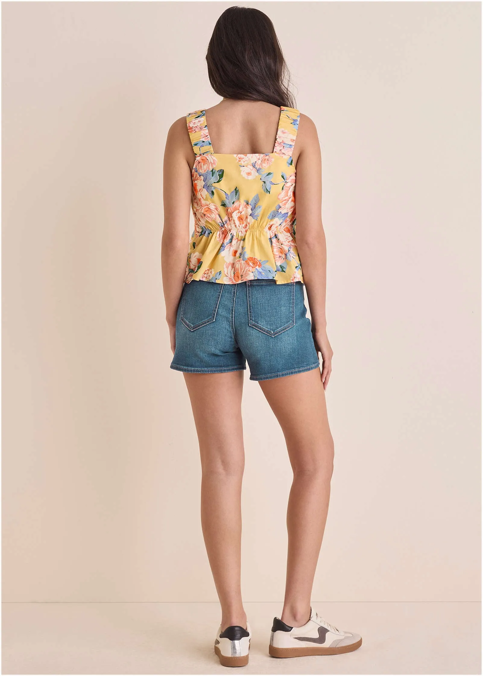 Poplin Printed Tank - Custard Roses sold by VENUS product image thumbnail 3