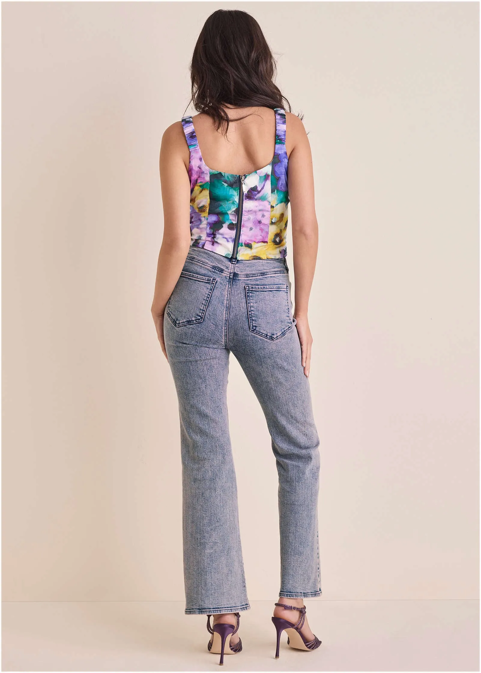 Printed Corset Top - Monet's Garden sold by VENUS product image thumbnail 3