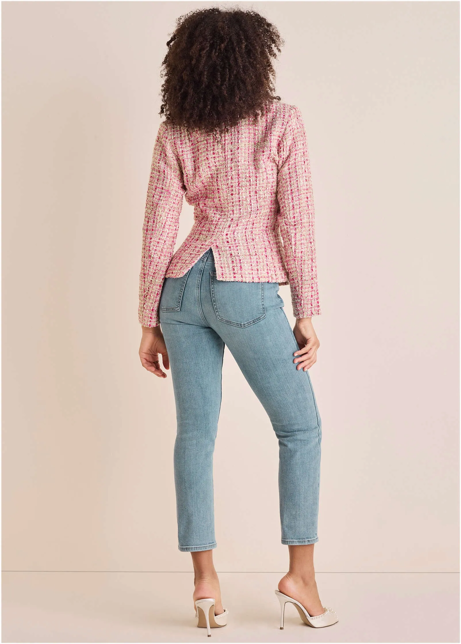 Sparkle Tweed Blazer - Pink Multi sold by VENUS product image thumbnail 3