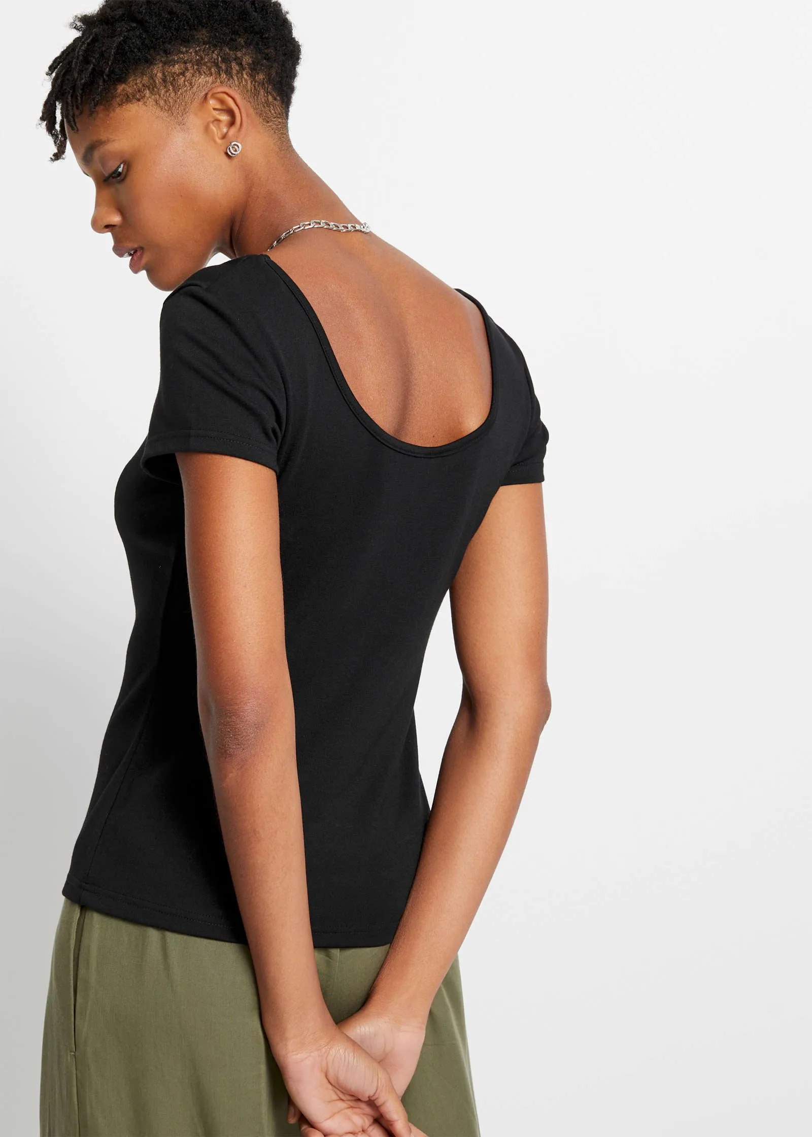 Fitted Jersey Top - Black sold by VENUS product image thumbnail 3